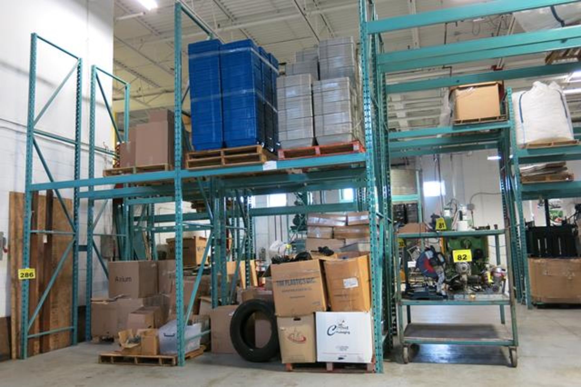 PALLET RACKING, 8' AND 12' SECTIONS - LATE DELIVERY - TO BE REMOVED ON MARCH 23