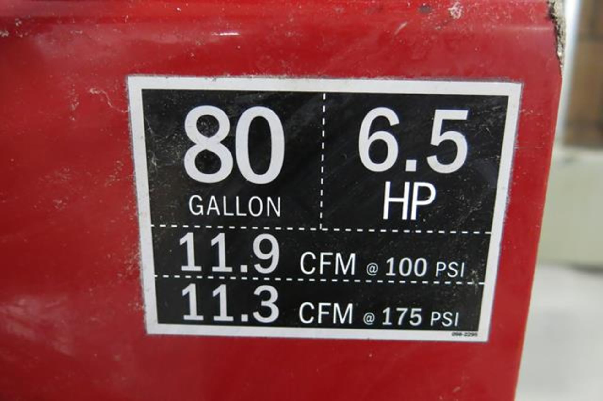 COLEMAN, CV6548049, 6.5 HP, VERTICAL, TANK MOUNTED, PISTON TYPE, AIR COMPRESSOR, S/N D12112149 - Image 3 of 4