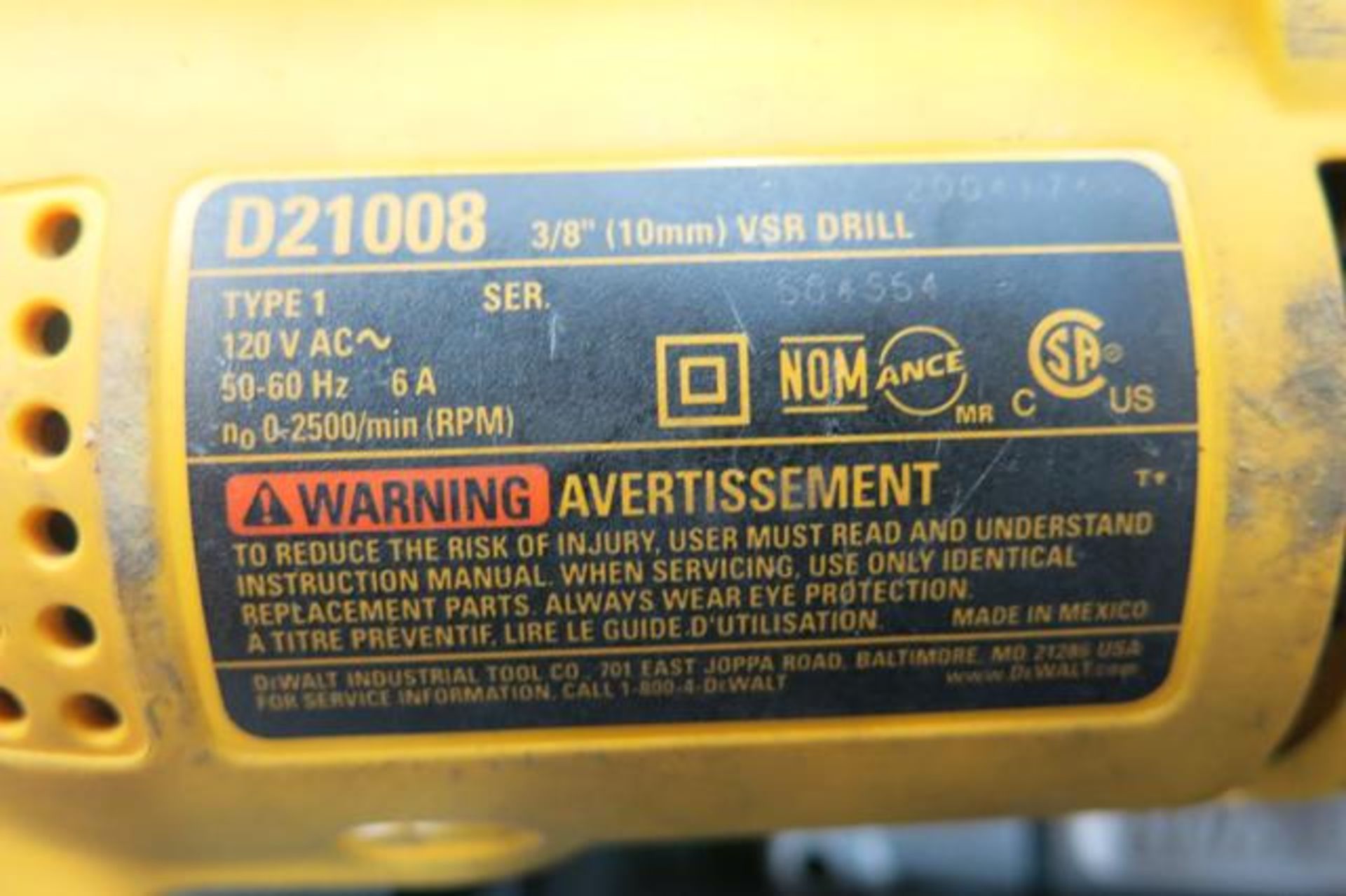 DEWALT, D21008, 3/8", POWER DRILL - Image 3 of 3