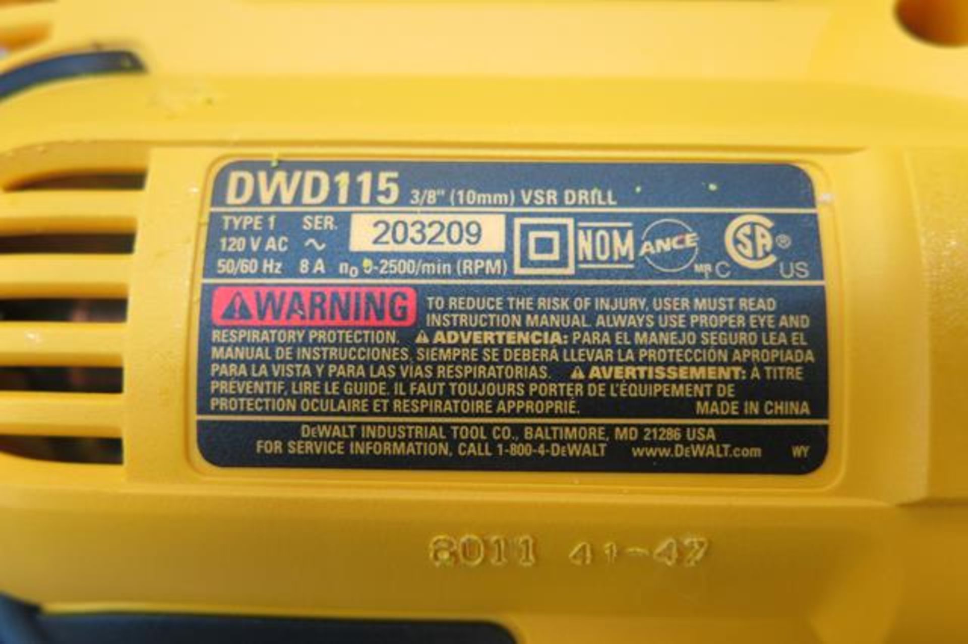 DEWALT, DWD115, 3/8", POWER DRILL - Image 3 of 3