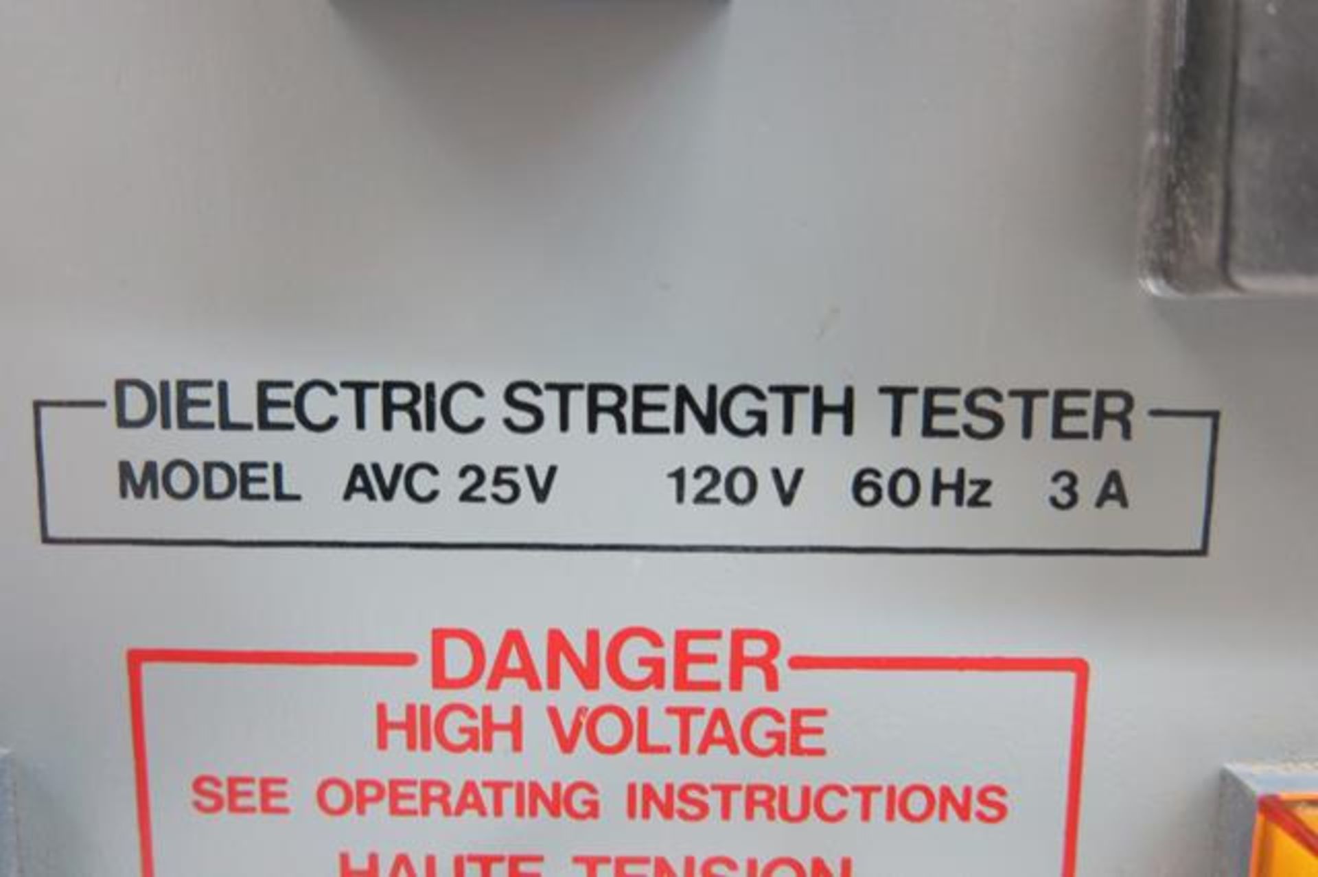 DIELECTRIC STRENGTH TESTER, MODEL AVC25V - Image 3 of 3