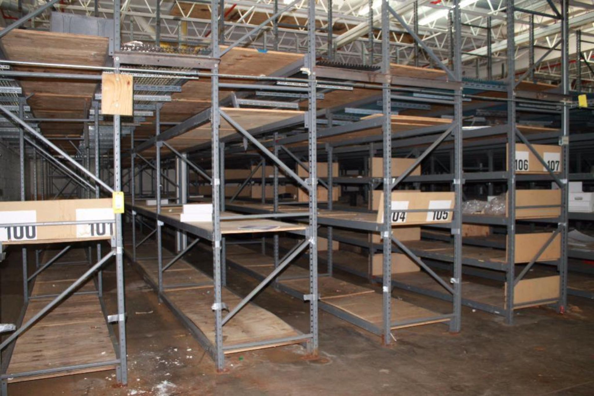 (24) Sections of 15 Ft H X 9 Ft W X 36 In. D Pallet Racking with (5) Sections of Attached Grid work