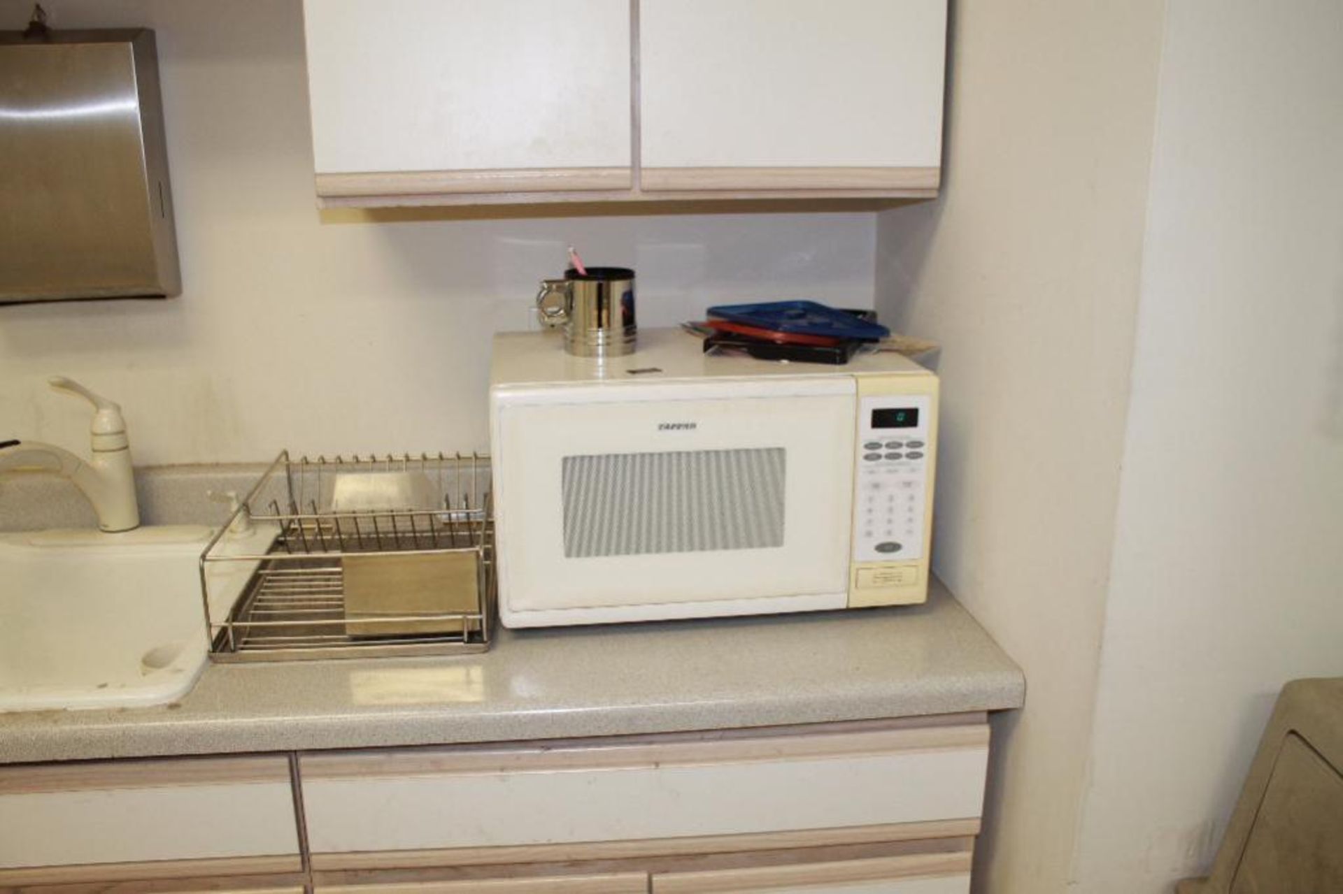 Cafeteria Table, Chairs, TV, TV Mount, Refrigerator, Microwave - Image 3 of 3