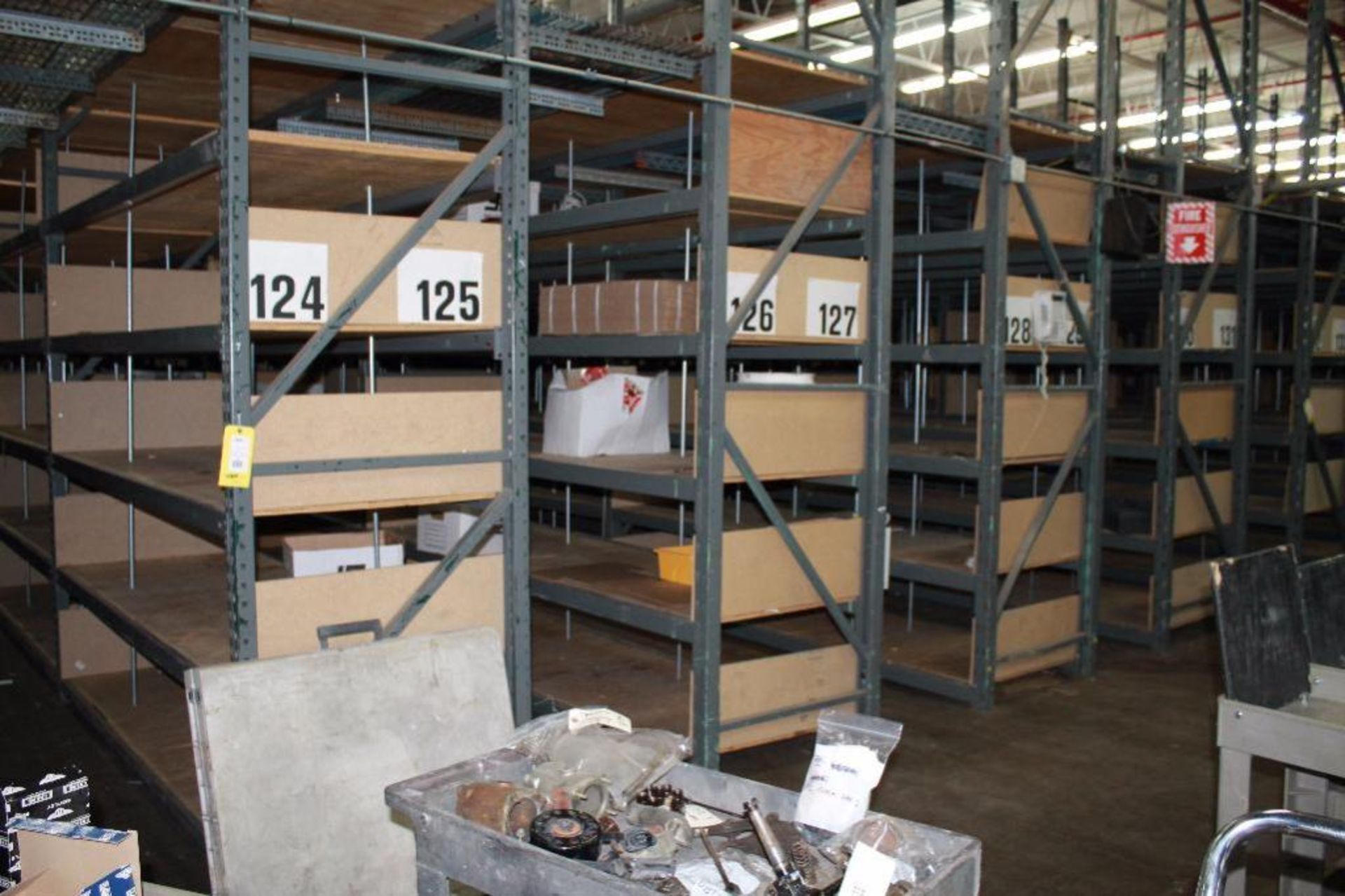 (24) Sections of 15 Ft H X 9 Ft W X 36 In. Pallet Racking with (4) Sections of Attached Grid work