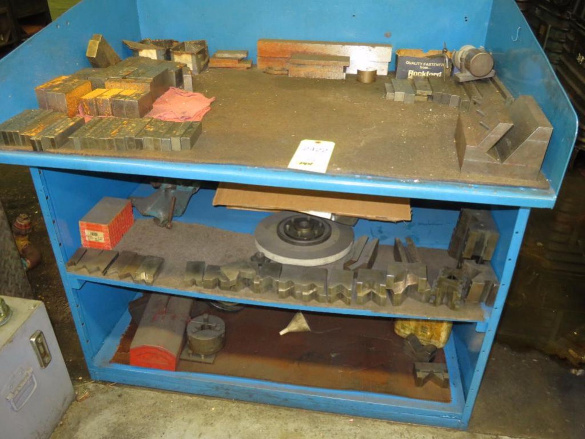 LOT: Assorted Grinding Fixtures & Set-up Blocks, with Bench (Location J)
