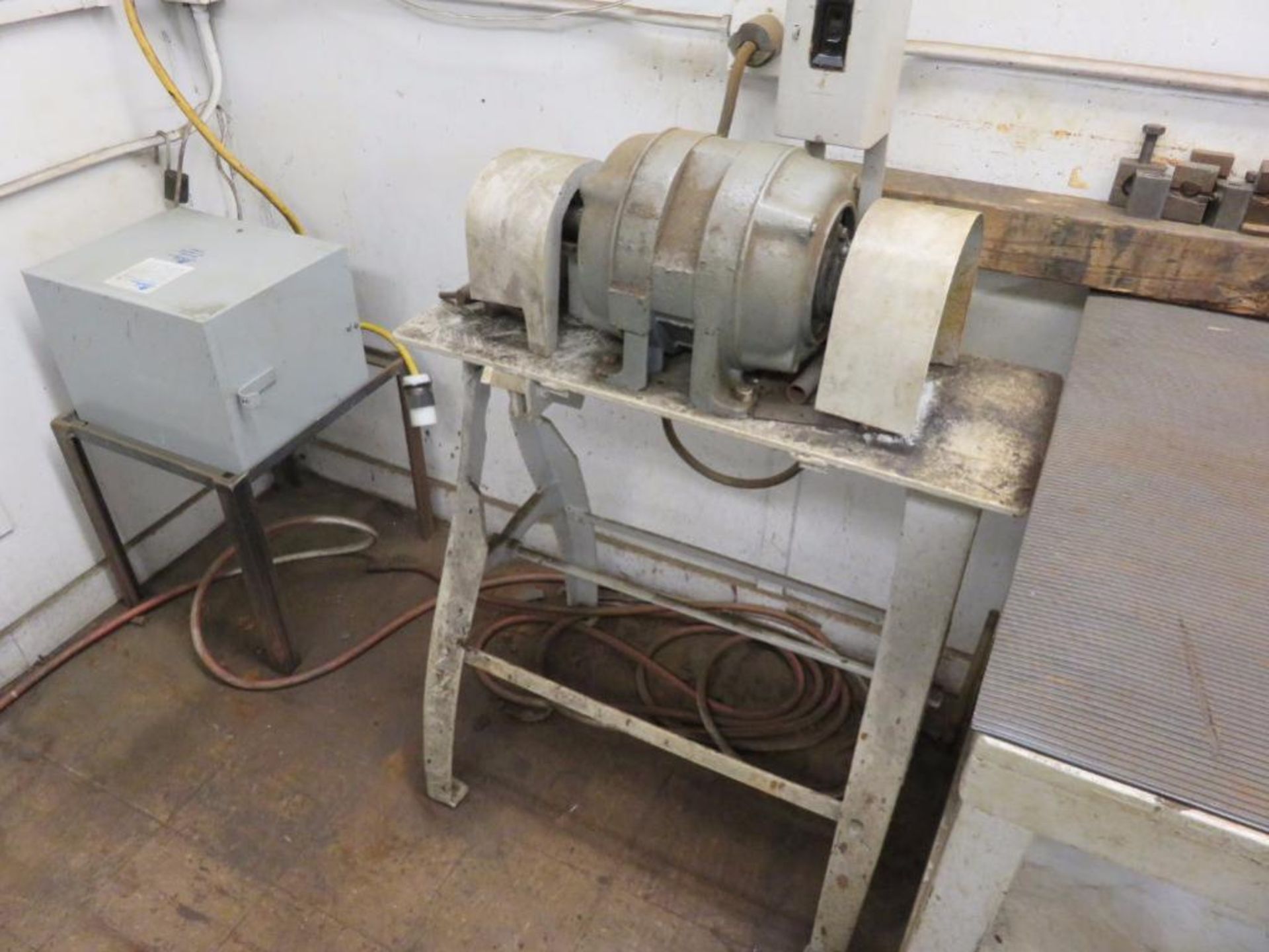LOT: (1) 6 in. Belt Sander Mounted on Dust Collector, (1) Custom Double End Polishing Stand, (1) Lan - Image 2 of 2