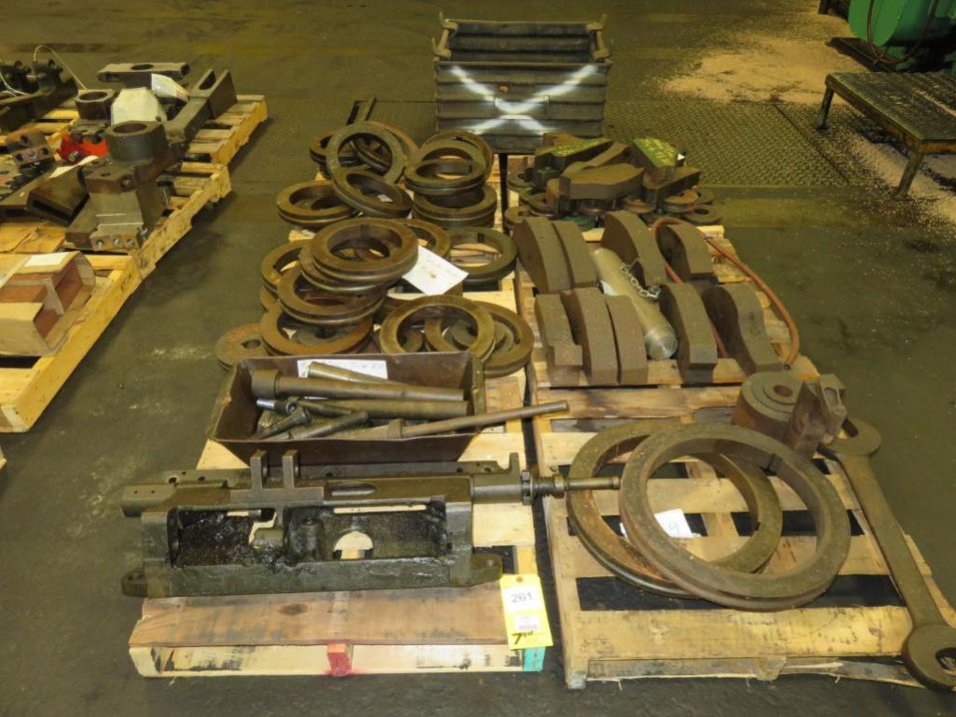 LOT: Assorted Header Parts on (6) Skids & (1) Tub (Location H)