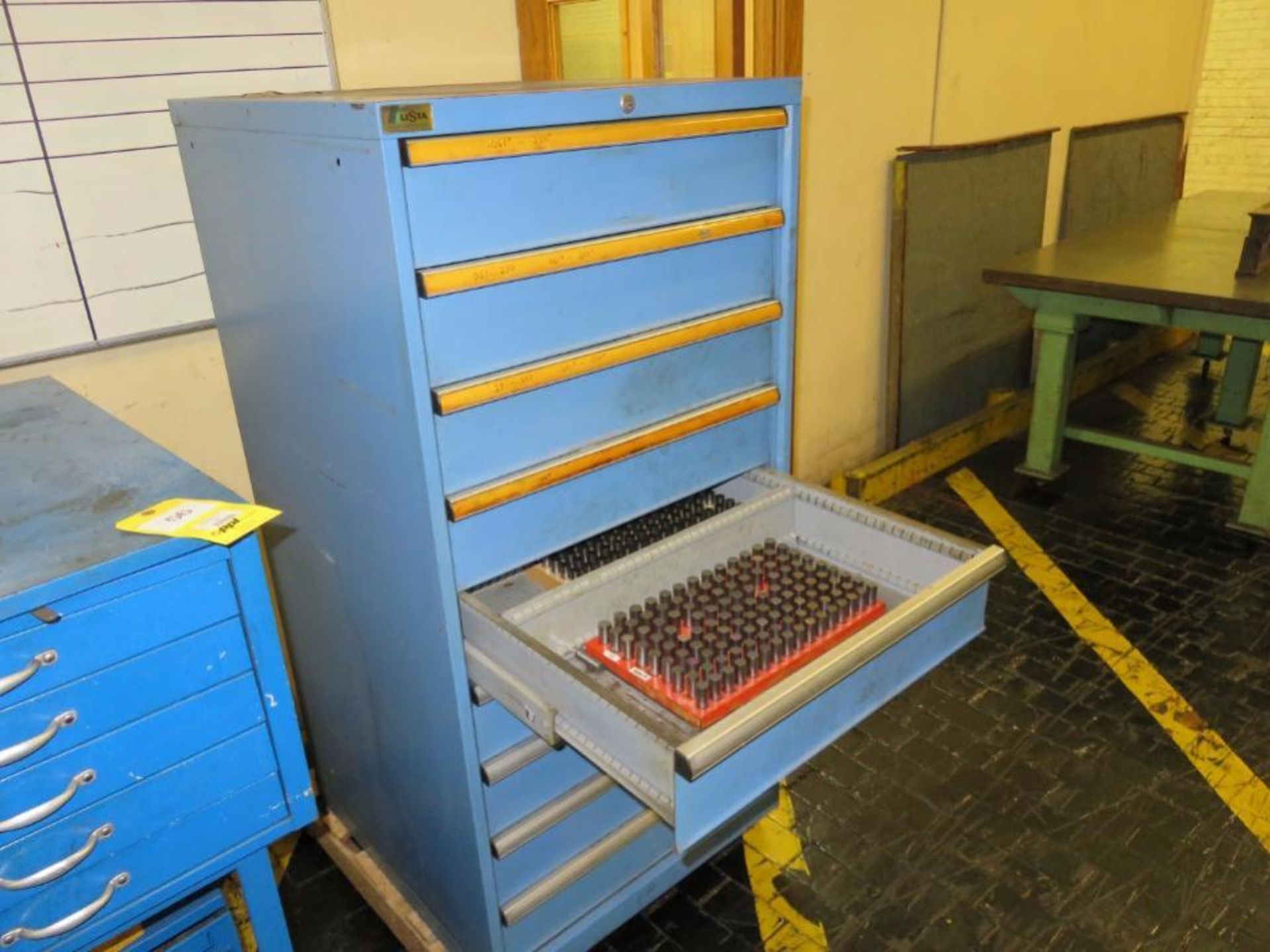 LOT: (1) 9-Drawer Lista Tool Cabinet with Approx. (16) Gauge Pin Sets (Location C)