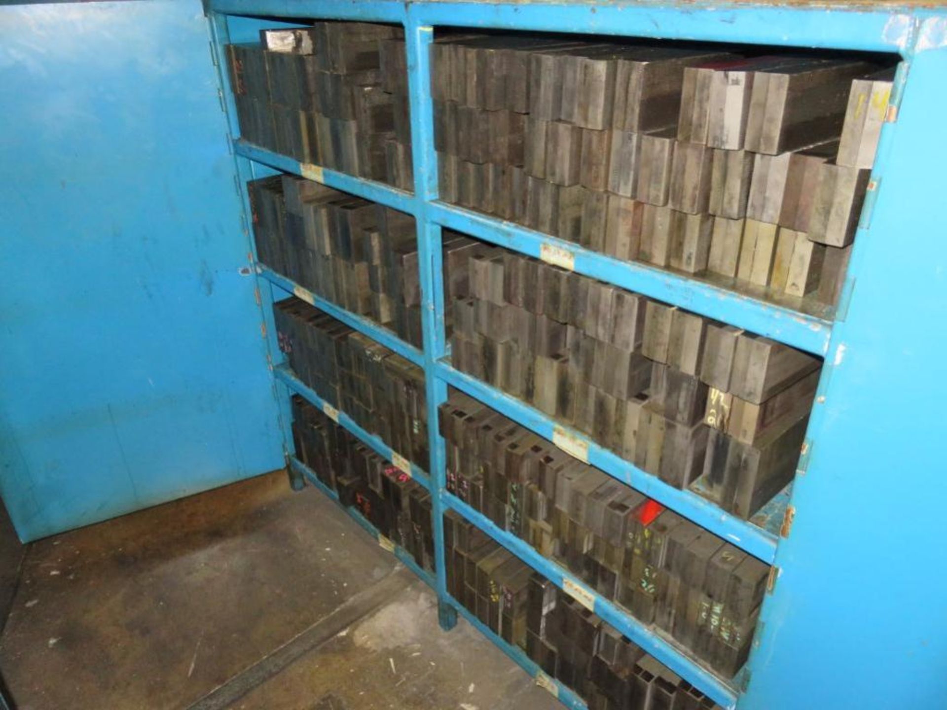 LOT: Assorted New & Used Die Sets in (3) 2-Door Cabinets & (2) Shelves in Central Stores Area (Locat