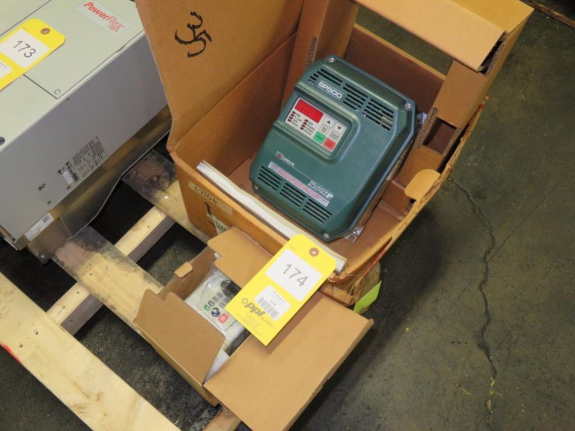 LOT: (1) Reliance SP500 5 HP AC Drive, (1) GS2 2 HP AC Drive (Location E)