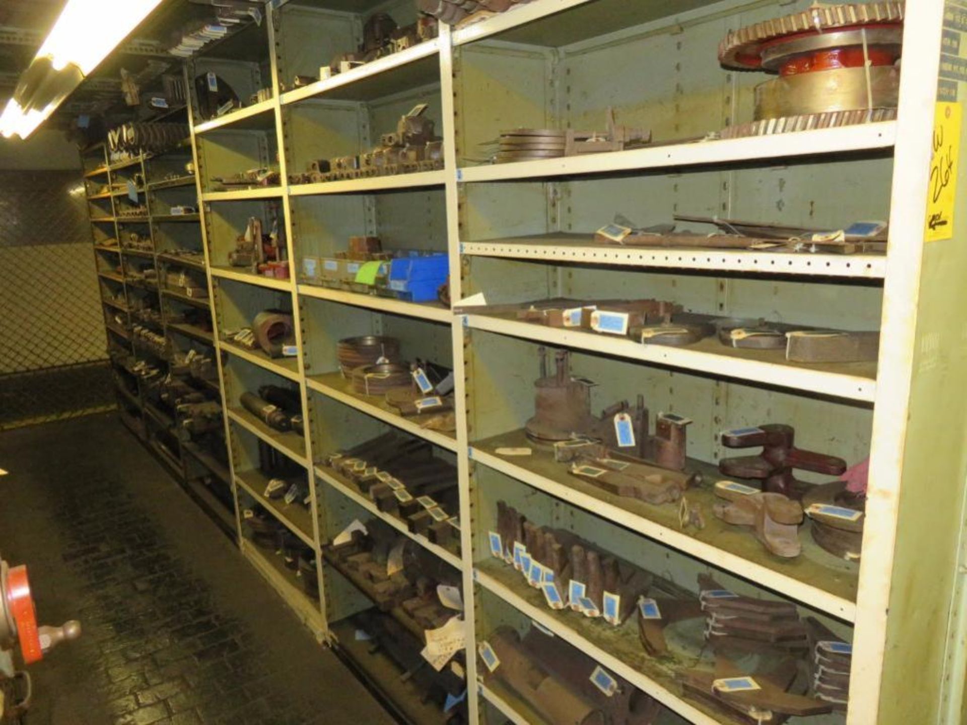 LOT: Assorted Header Parts in (2) Rows of Shelving in Central Stores (Location H)