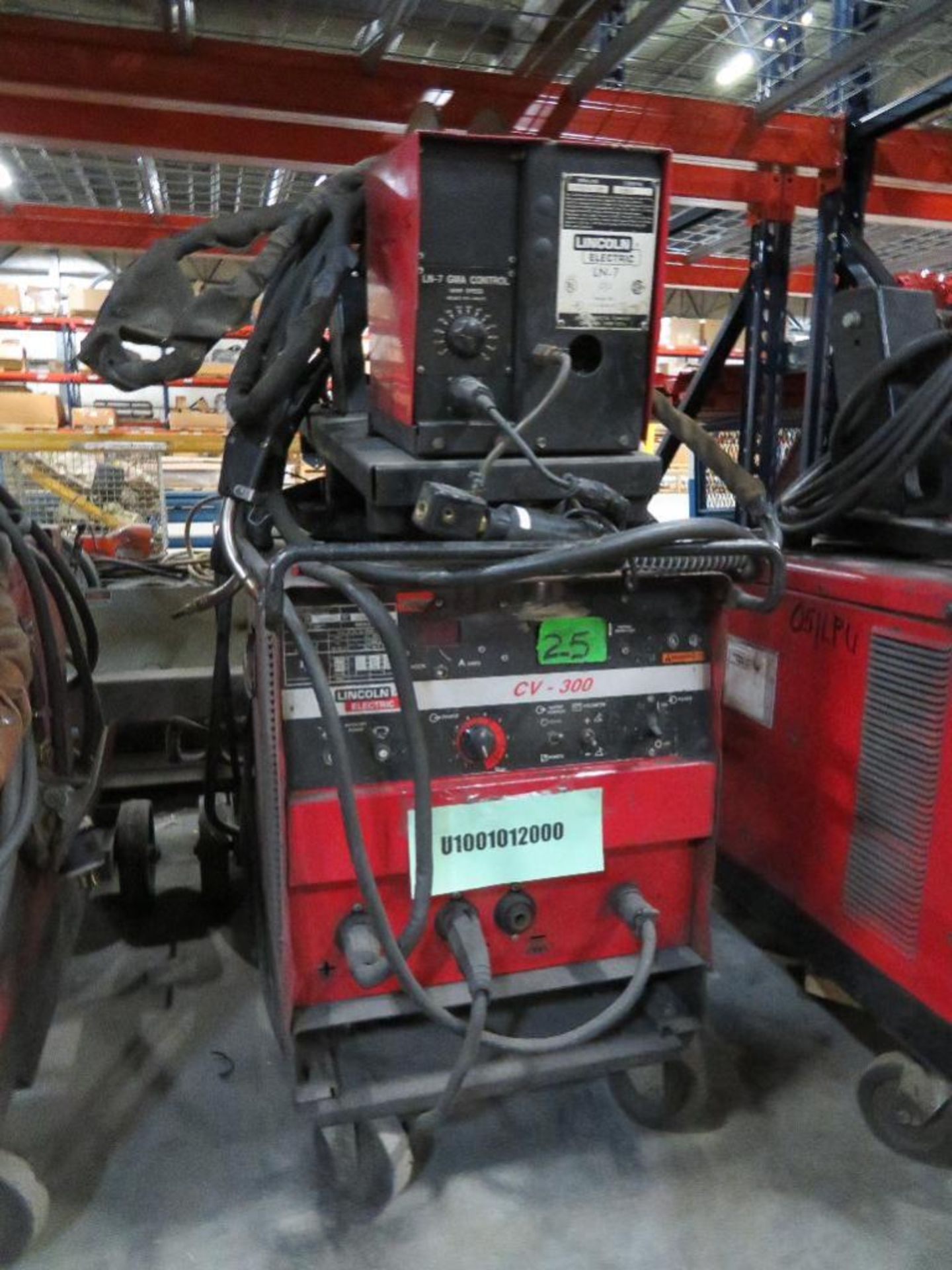 Lincoln 300 Amp Electric MIG Welder Model CV-300, S/N U1001012000, with Lincoln LN-7 Wire Feed