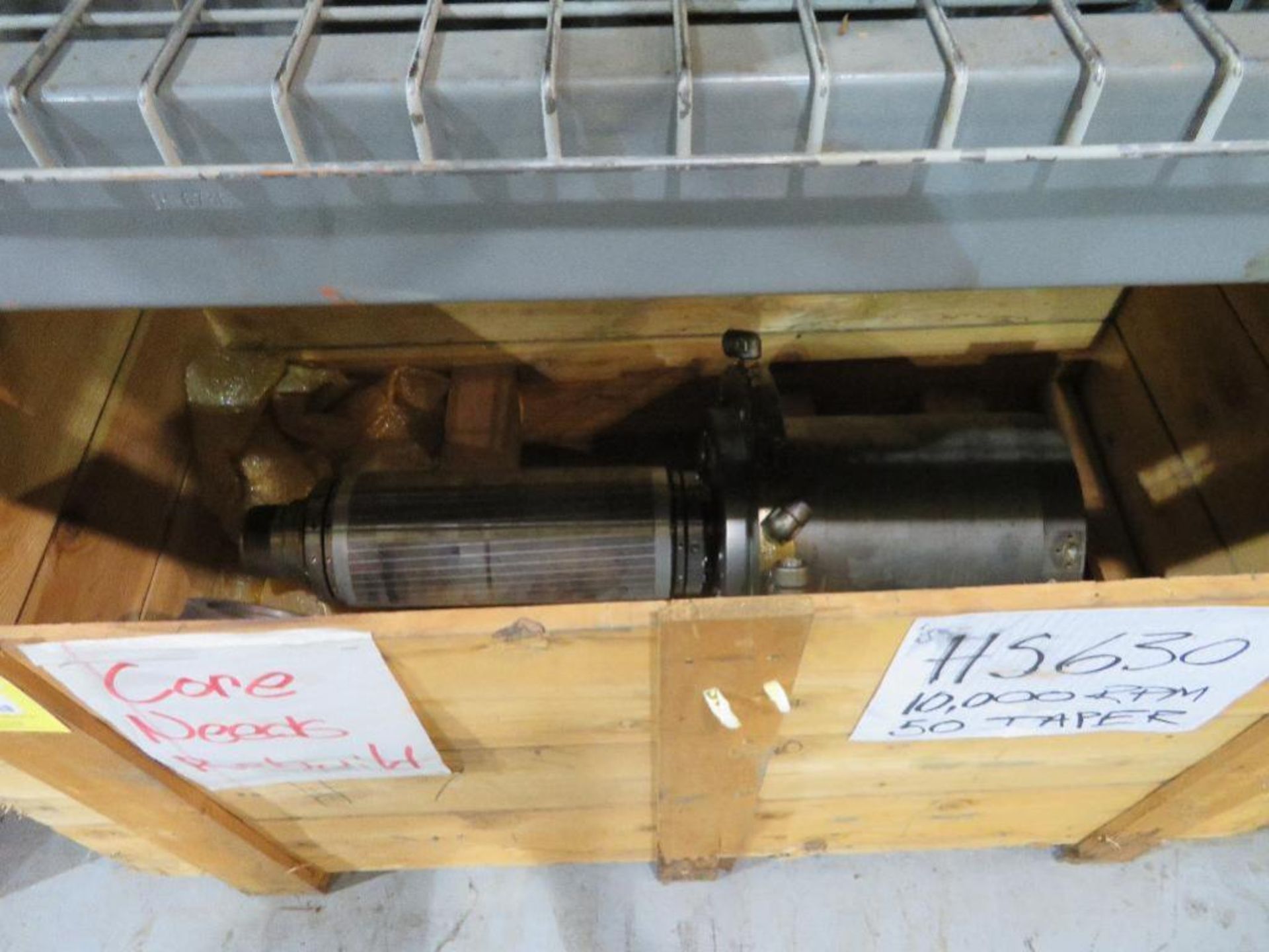 LOT: (1) Spindle Assembly for HS-630, 10,000 RPM, 50 Taper (core needs new bearings) (on bottom Rack