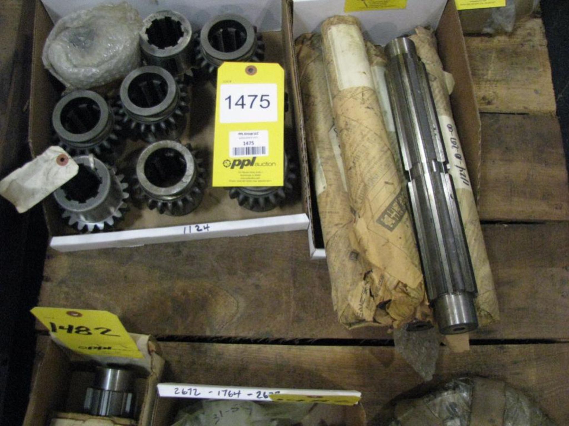 LOT: Assorted New Gears & Spline Shafts for S/N 1124 in (2) Boxes