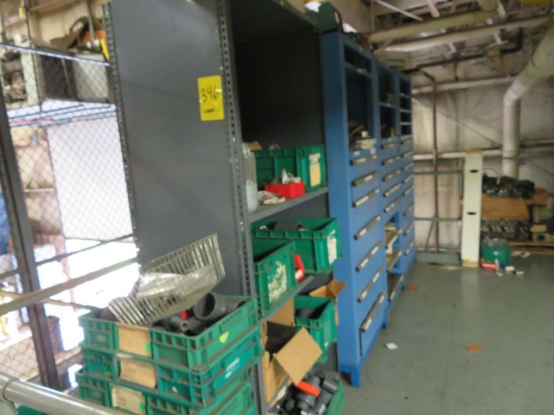 LOT: (7) Sections Shelving/Cabinets in (2) Rows