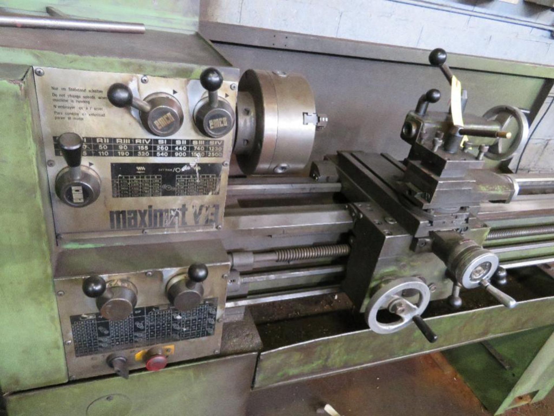 Emco 13 in. x 42 in. Geared Head Engine Lathe Model Maximet V13, S/N D2P8501013, 8 in. 3-Jaw Chuck, - Image 2 of 2