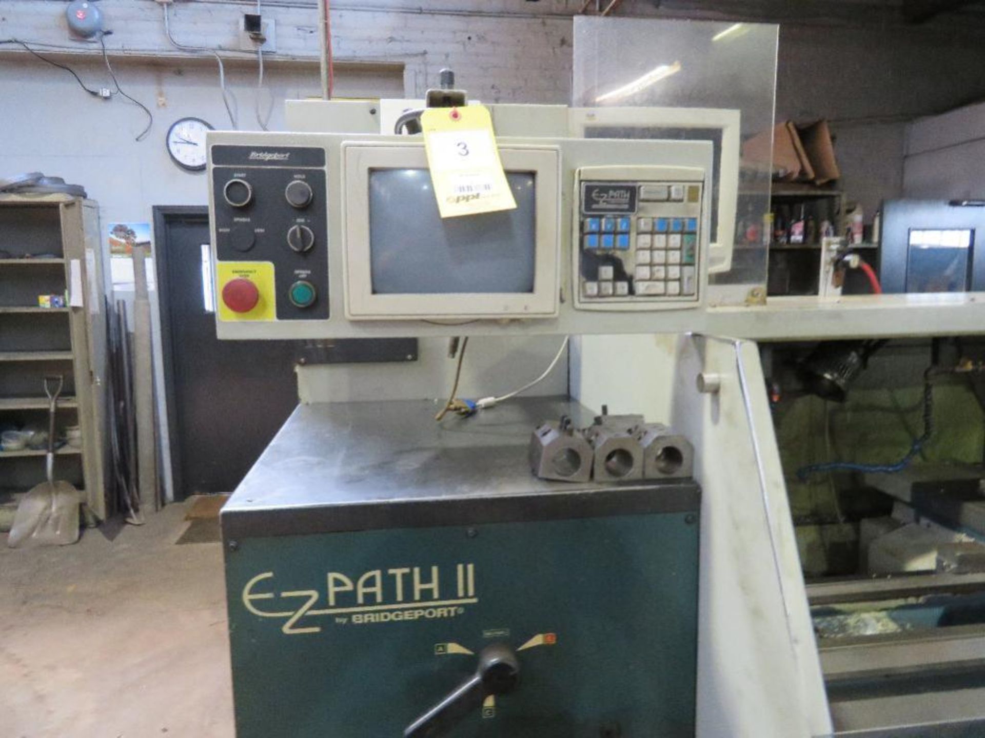 Bridgeport CNC Lathe Model E-Z Path II, S/N 002-81198-349, 12 in. 6-Jaw Chuck, 12 Position Turret, T - Image 3 of 4