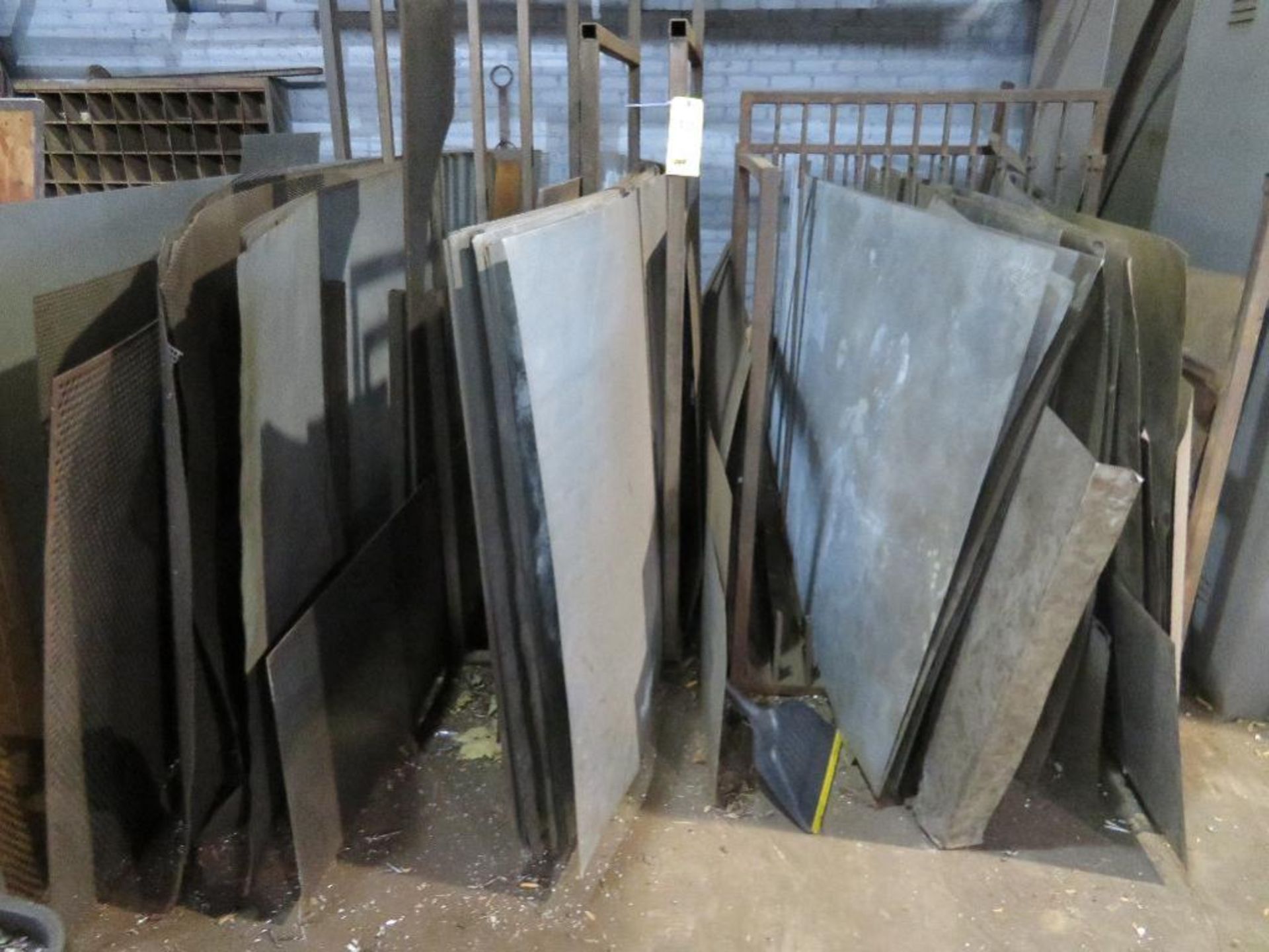 LOT: Steel Rack with Assorted Sheet Metal