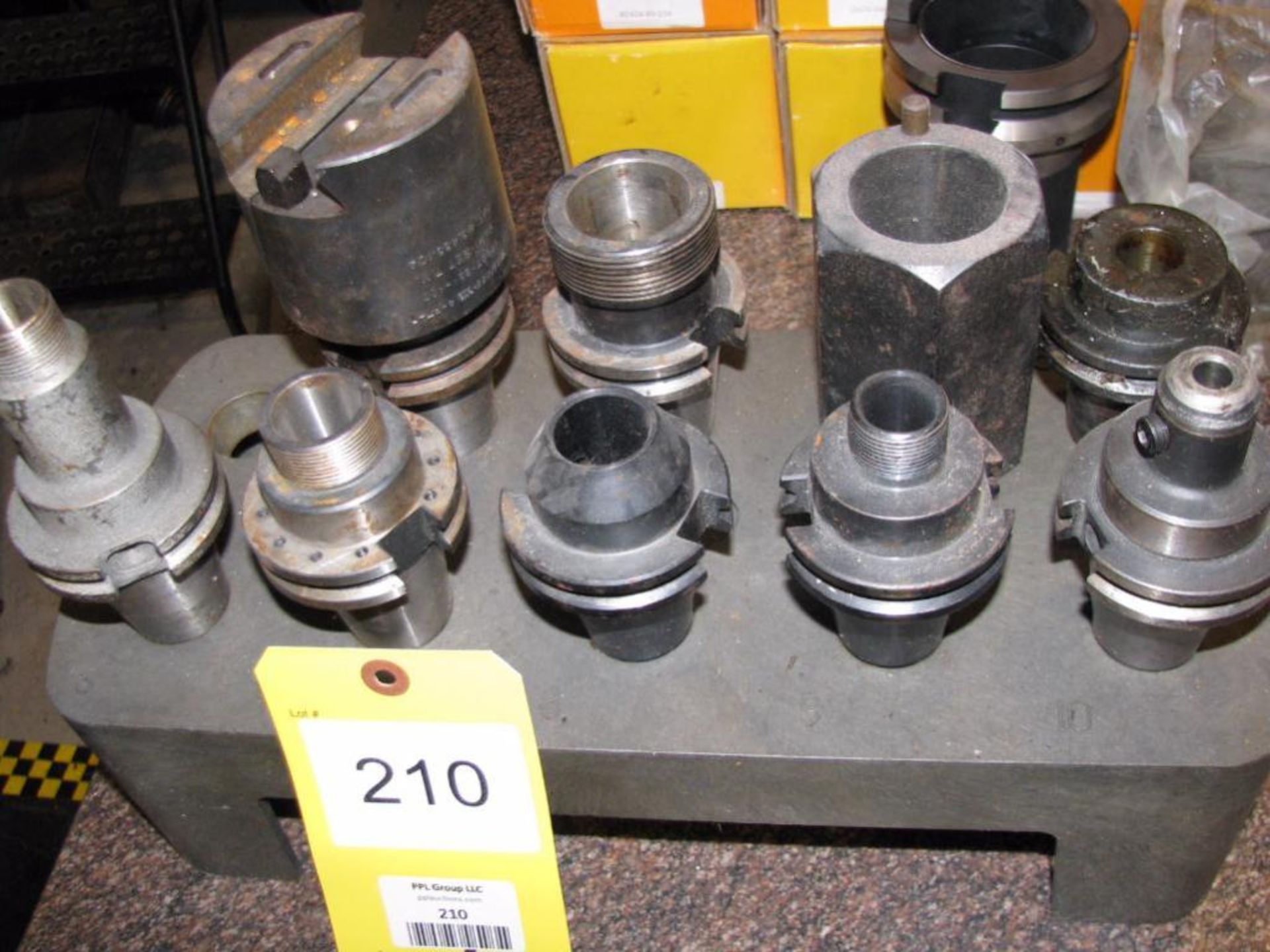 LOT: (9) Assorted 40 Taper Tool Holders & Stand
