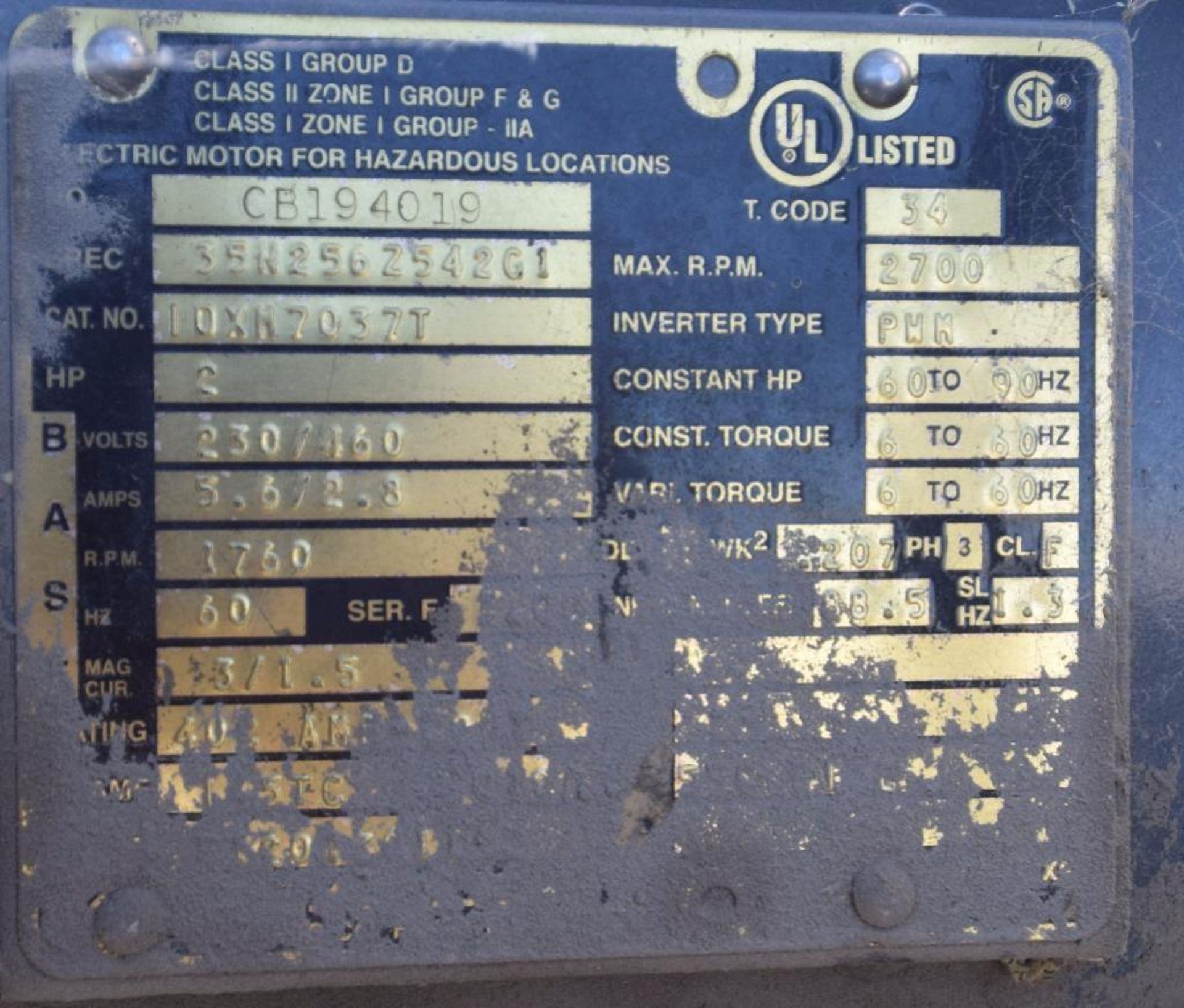 Wm. Meyer rotary valve approximate 10x10, driven by a 2hp XP gear motor. - Image 3 of 4