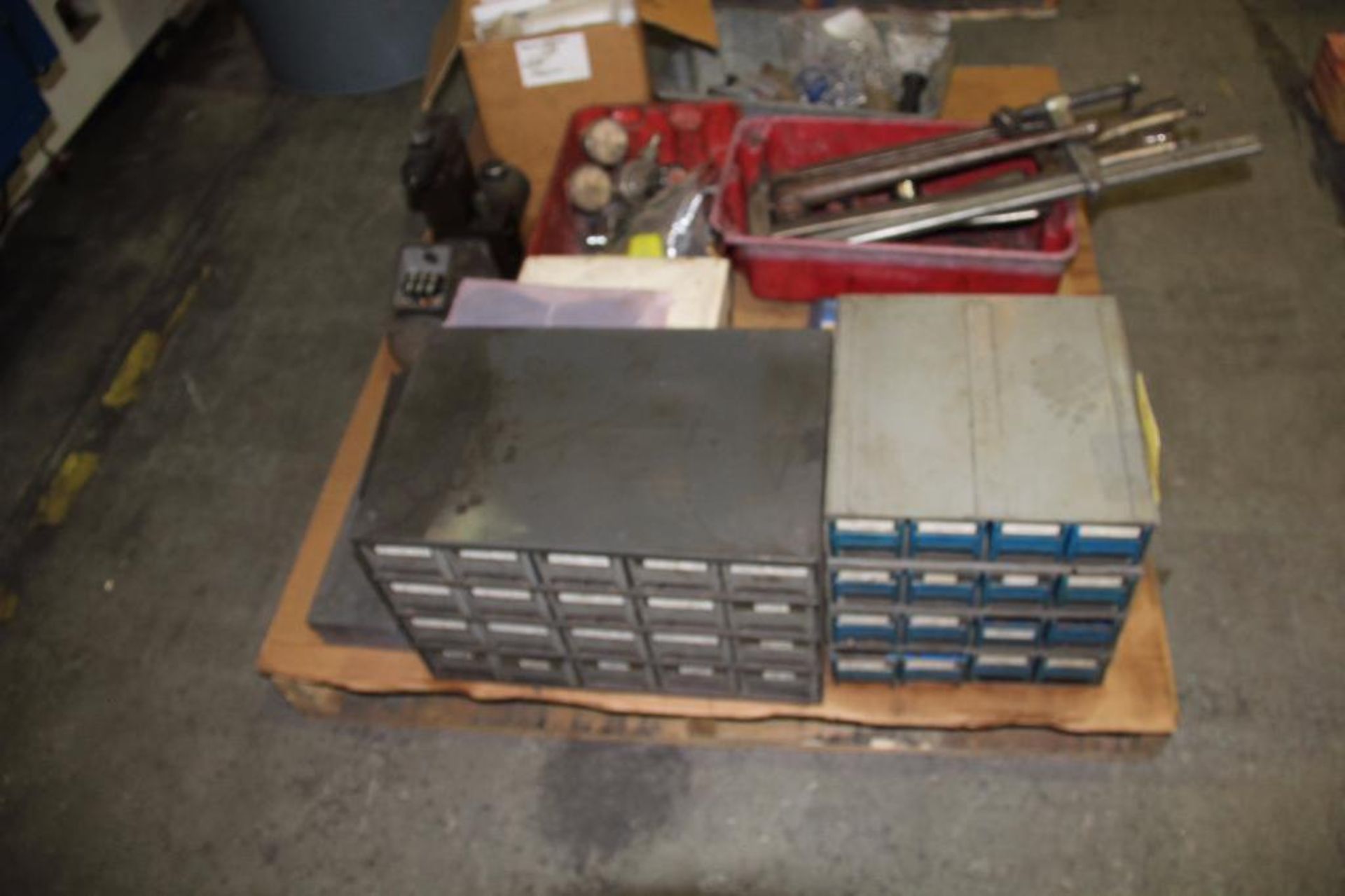 LOT: Fastener Cabinets, Clamps, etc.