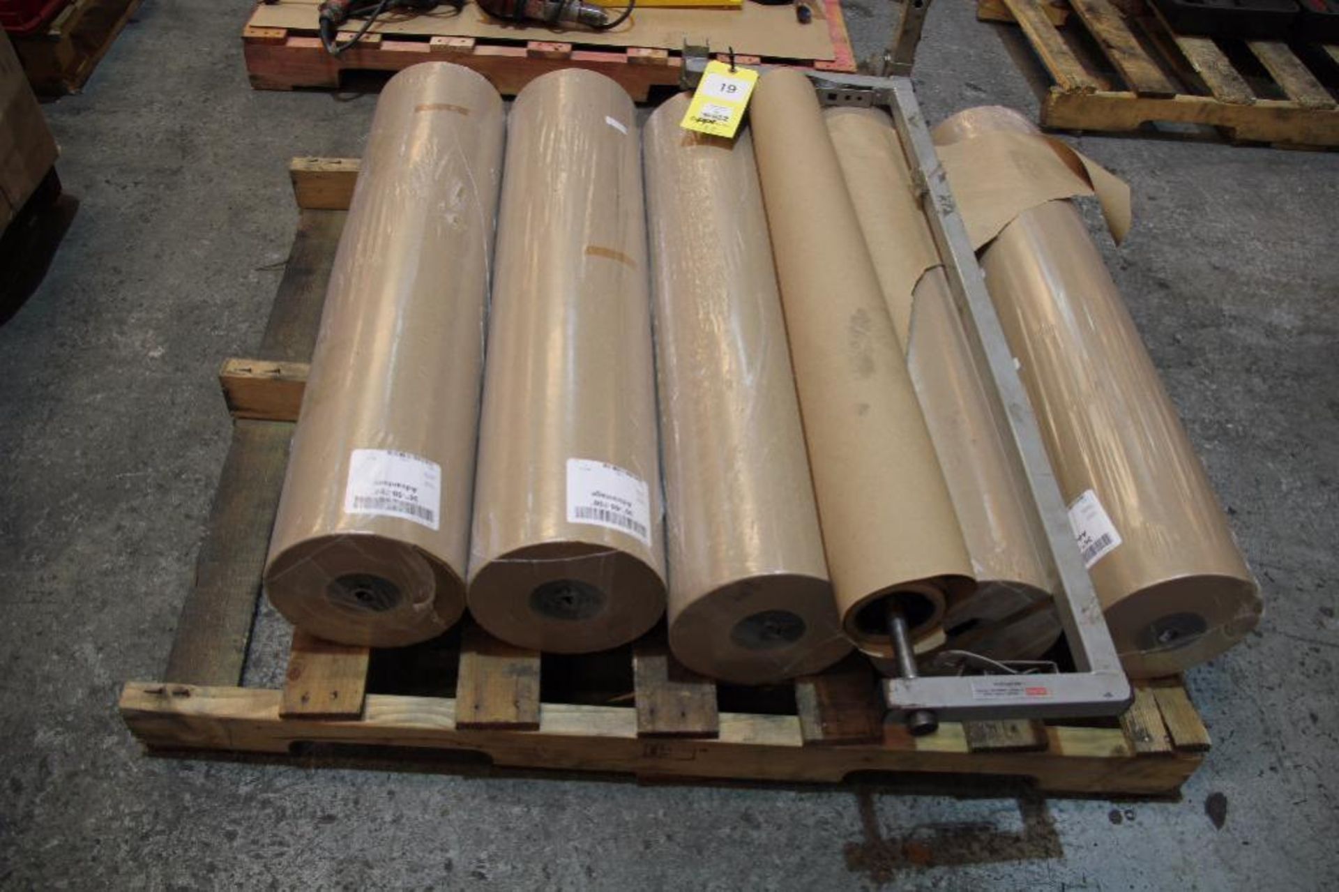 LOT: (5) Rolls of 36 in. Wide Kraft Paper with U-Line Roll Dispenser - Image 2 of 2