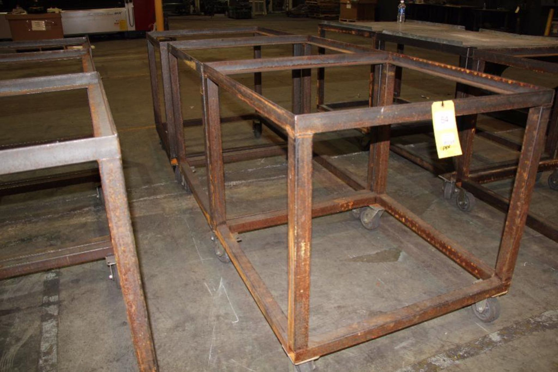 LOT: (3) Steel Fabricated 37 in. x 37 in. x 38 in. Tall Rolling Carts