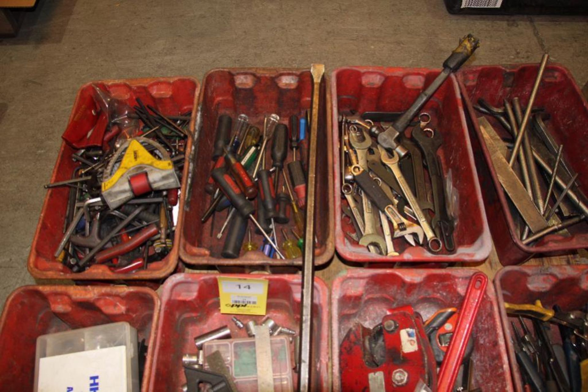 LOT: (8) Totes of Hand Tools, Allen Wrenches, Screw Drivers, Tin Snips, etc. - Image 3 of 3