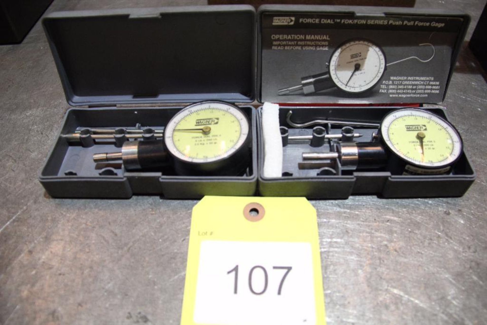 LOT: (2) Wagner Force Dial Indicators