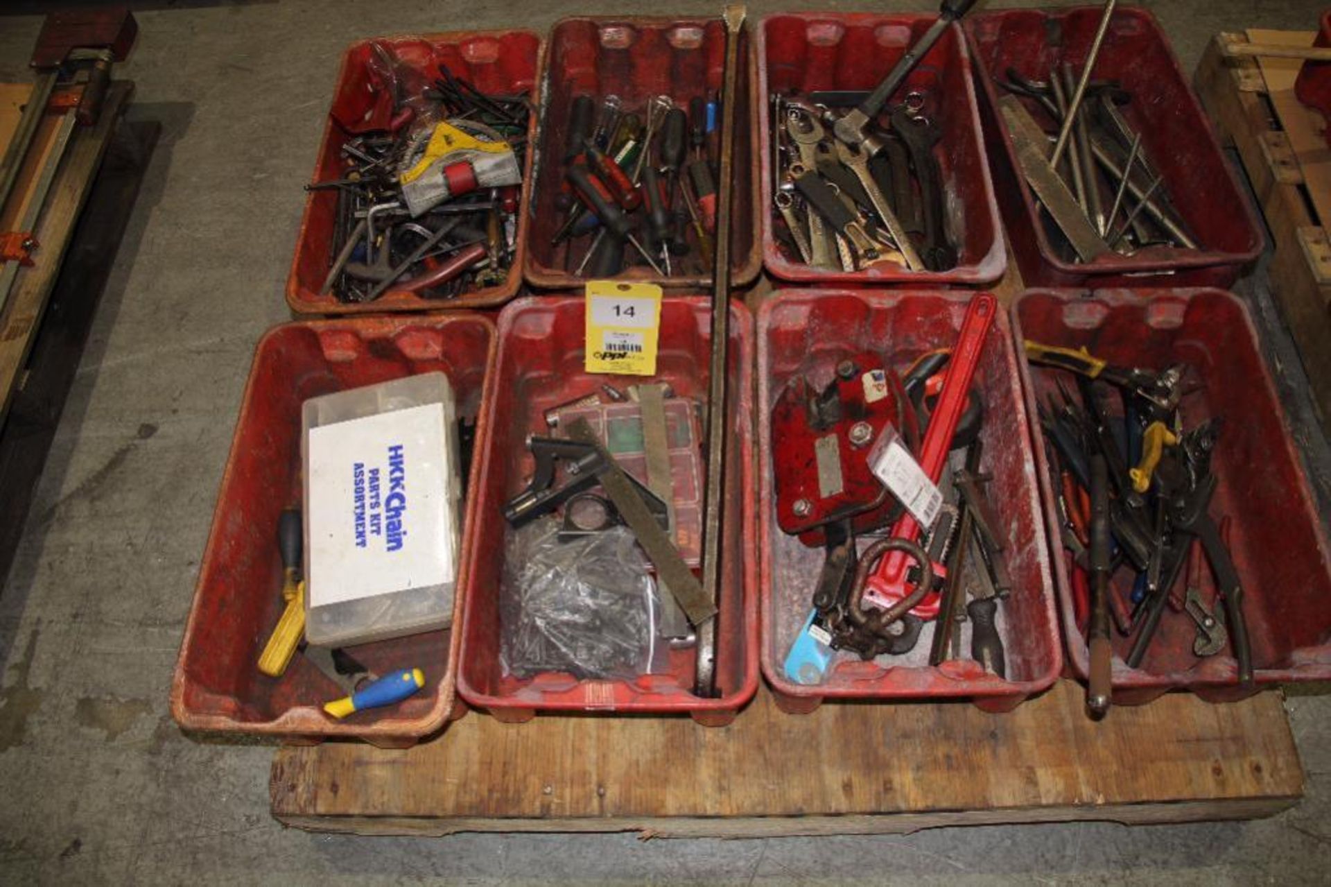 LOT: (8) Totes of Hand Tools, Allen Wrenches, Screw Drivers, Tin Snips, etc. - Image 2 of 3