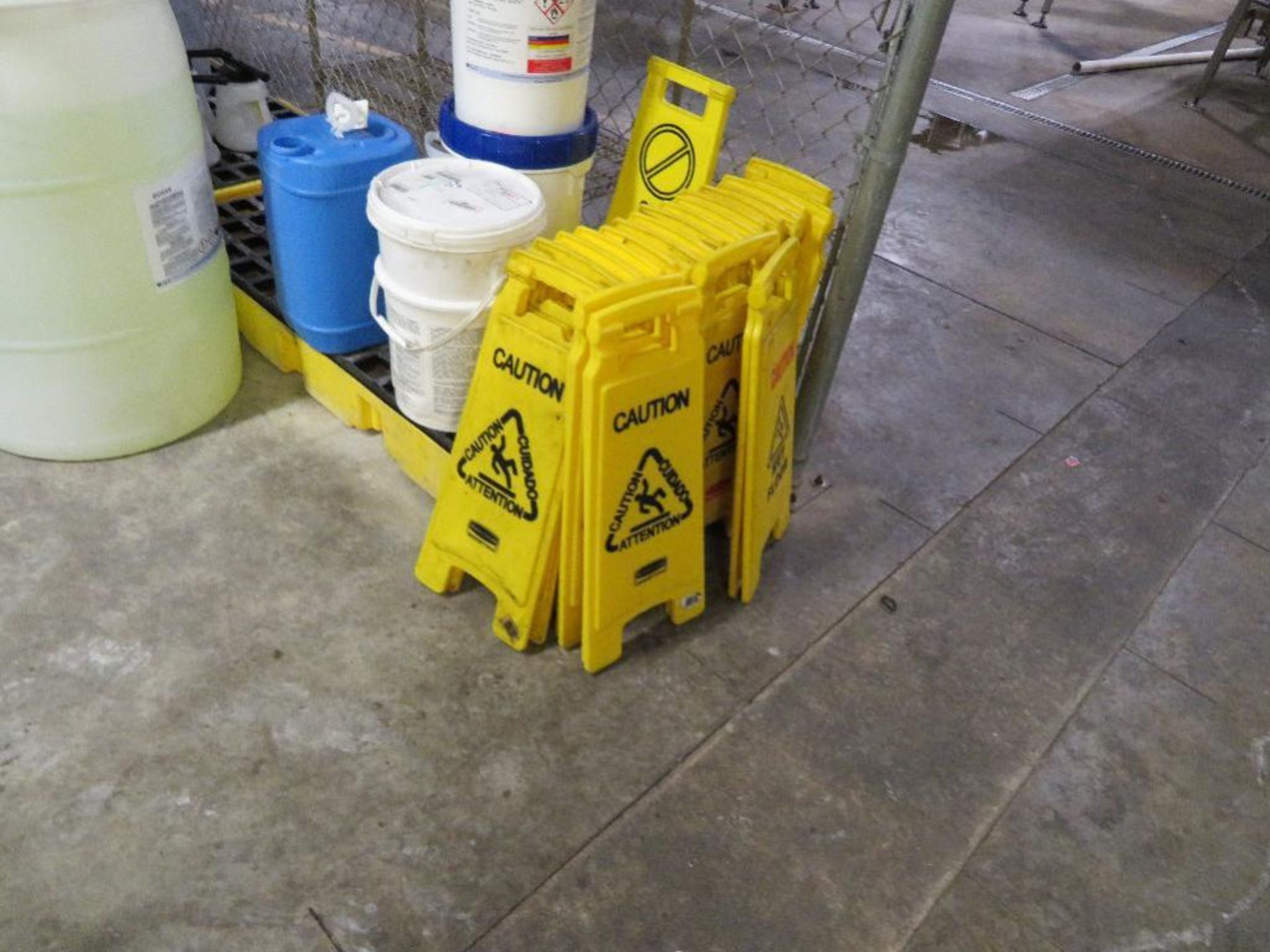 LOT: Approx. (12) Rubbermaid Mop Buckets & Caution Signs - Image 2 of 2