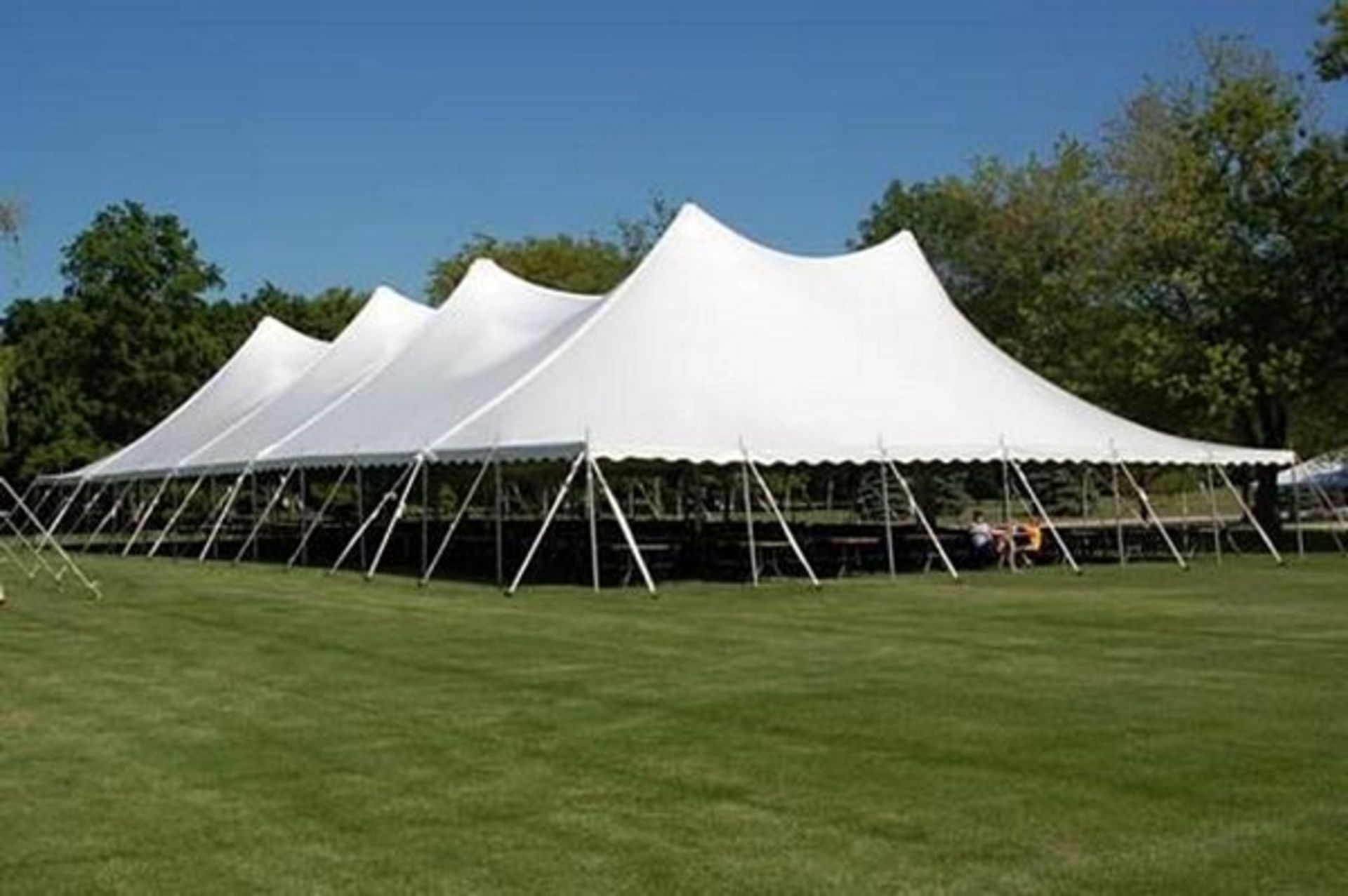 Aztec Tents 60 ft. x 120 ft. Twin Peak Pole Tent, (2) 60 ft. x 20 ft. Ends, (1) 60 ft. 20 ft. Mid, (