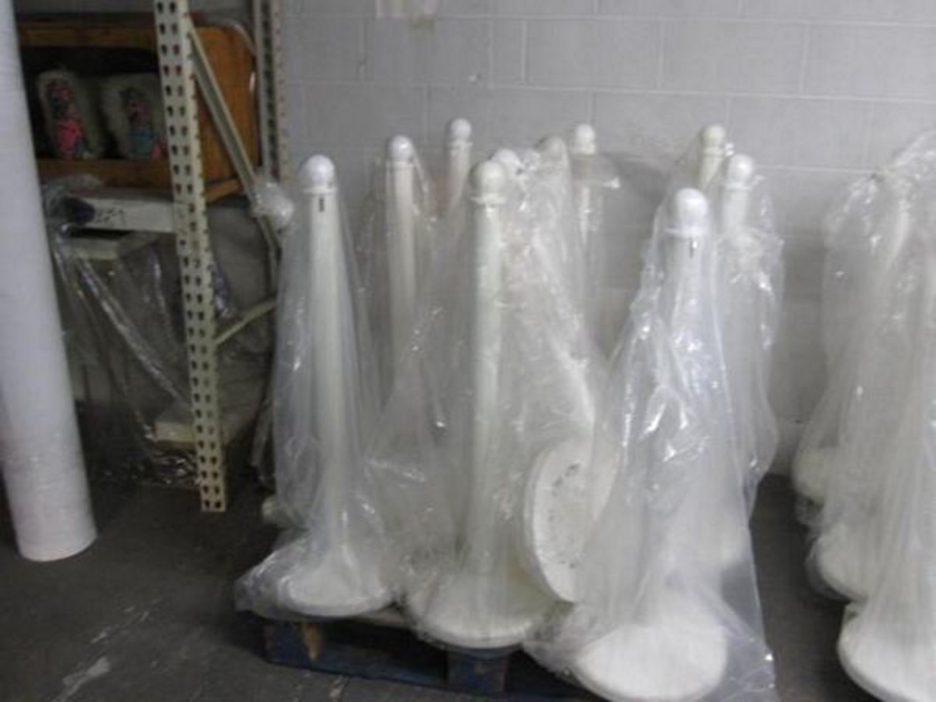 LOT: (12) White Plastic Stanchions with Plastic Chain