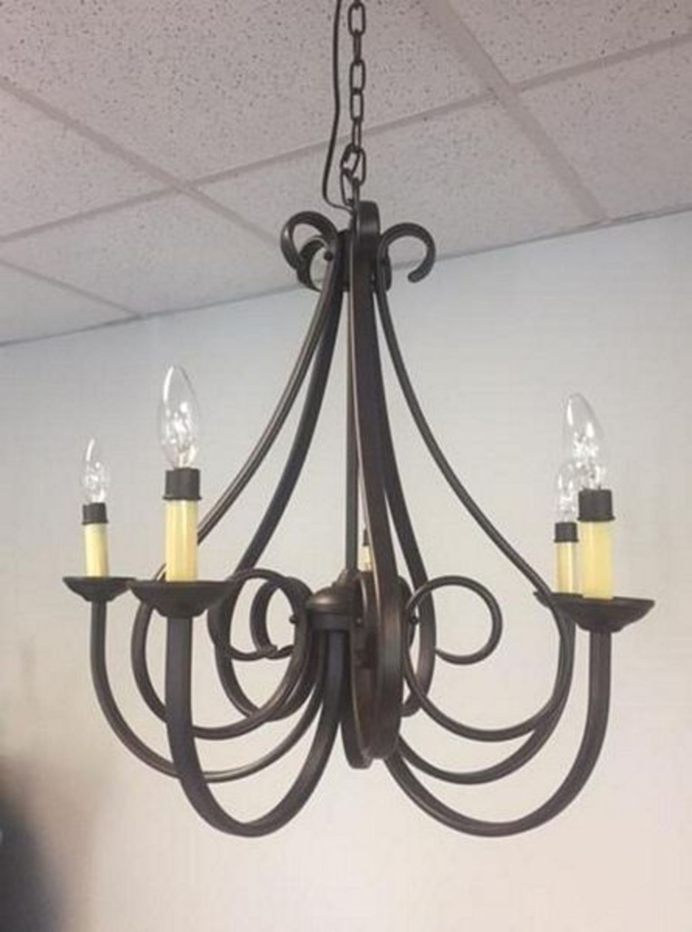 LOT: (10) Dover 5 Chandeliers with Hanging Arm Bracket