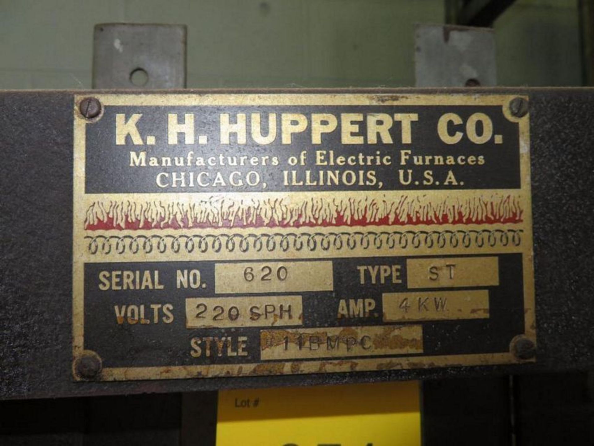 Huppert Electric Guillotine Door Heat Treat Oven Model 11DMPC, S/N 620, Type ST, 4 kw (Building #2) - Image 2 of 2