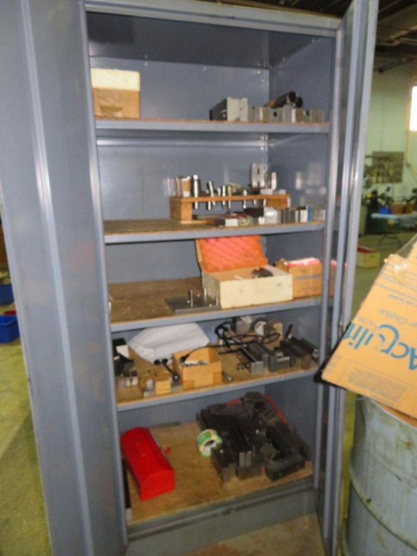 LOT: Steel Cabinet & Work Bench with Contents of Chuck & Vise Jaws (Building #2) - Image 2 of 2