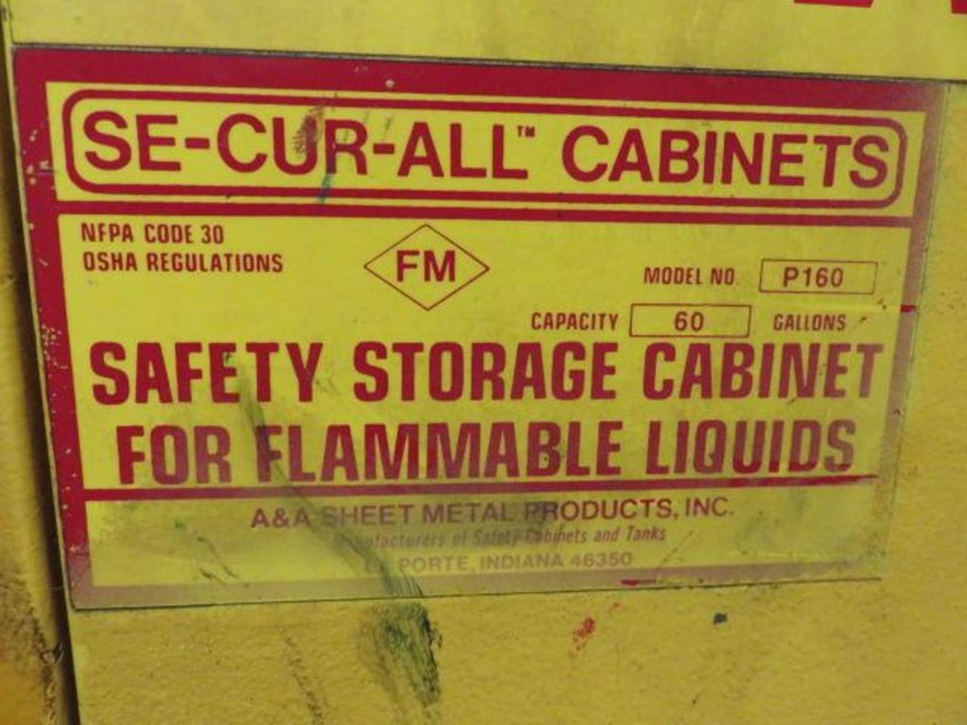 Secur-All 60 Gallon Safety/Flammable Storage Cabinet Model P-160 - Image 2 of 2