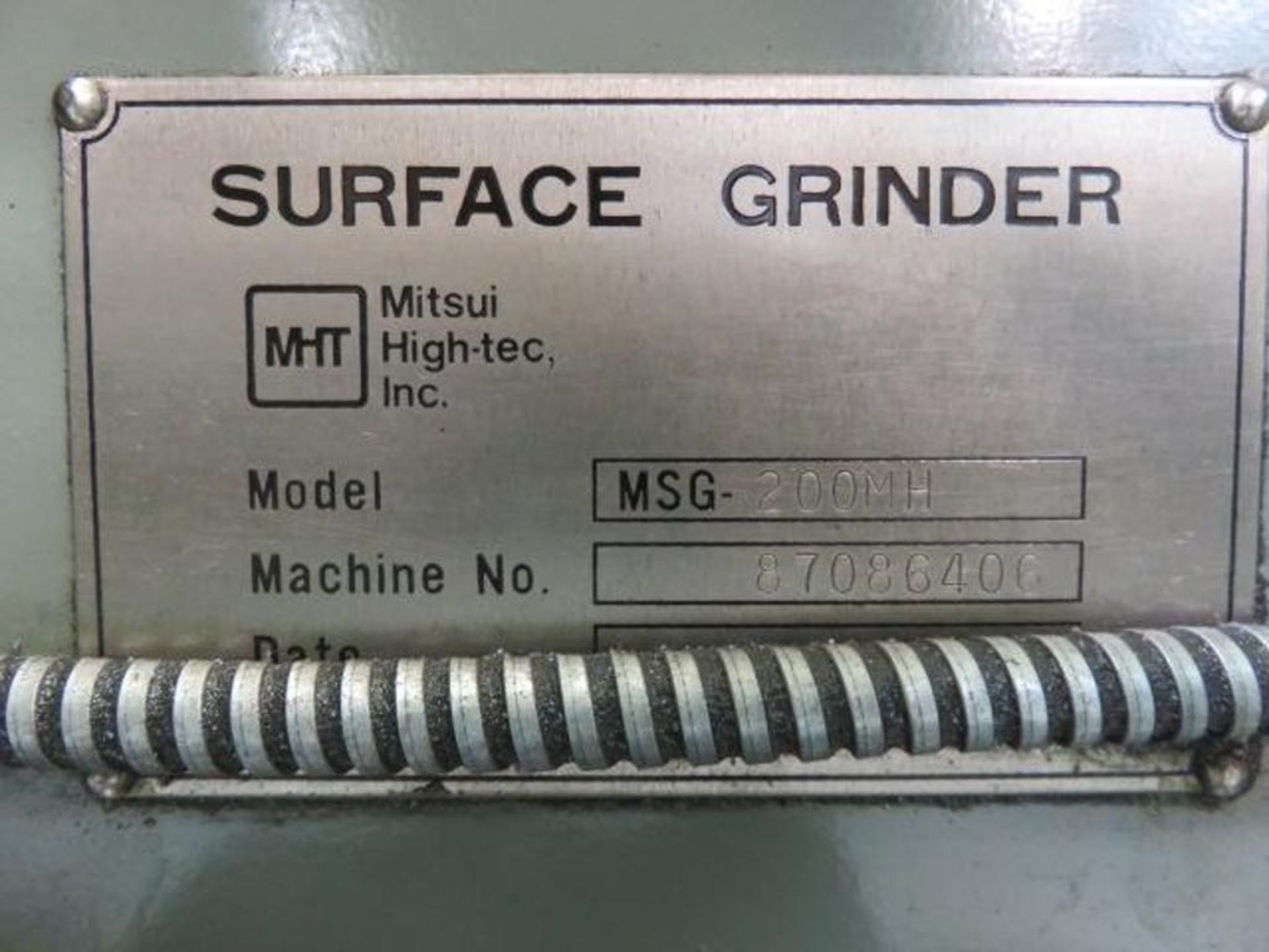 MHT 6 in. x 12 in. Hand Feed Surface Grinder Model MSG-200MH, S/N 87086406 (1987), Walker Chuck Cont - Image 2 of 2