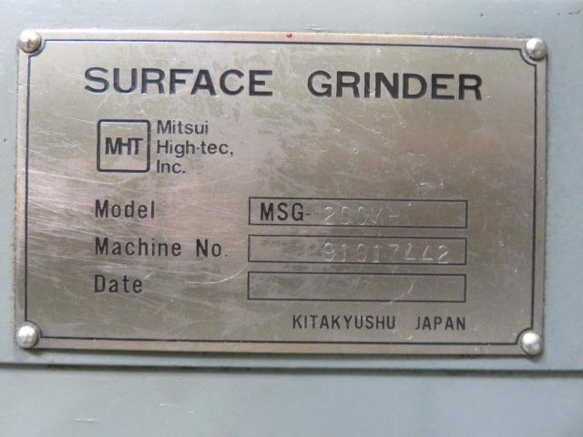 MHT 6 in. x 12 in. Hand Feed Surface Grinder Model MSG-200MH, S/N 91017442 (1991), Walker Chuck Cont - Image 2 of 2