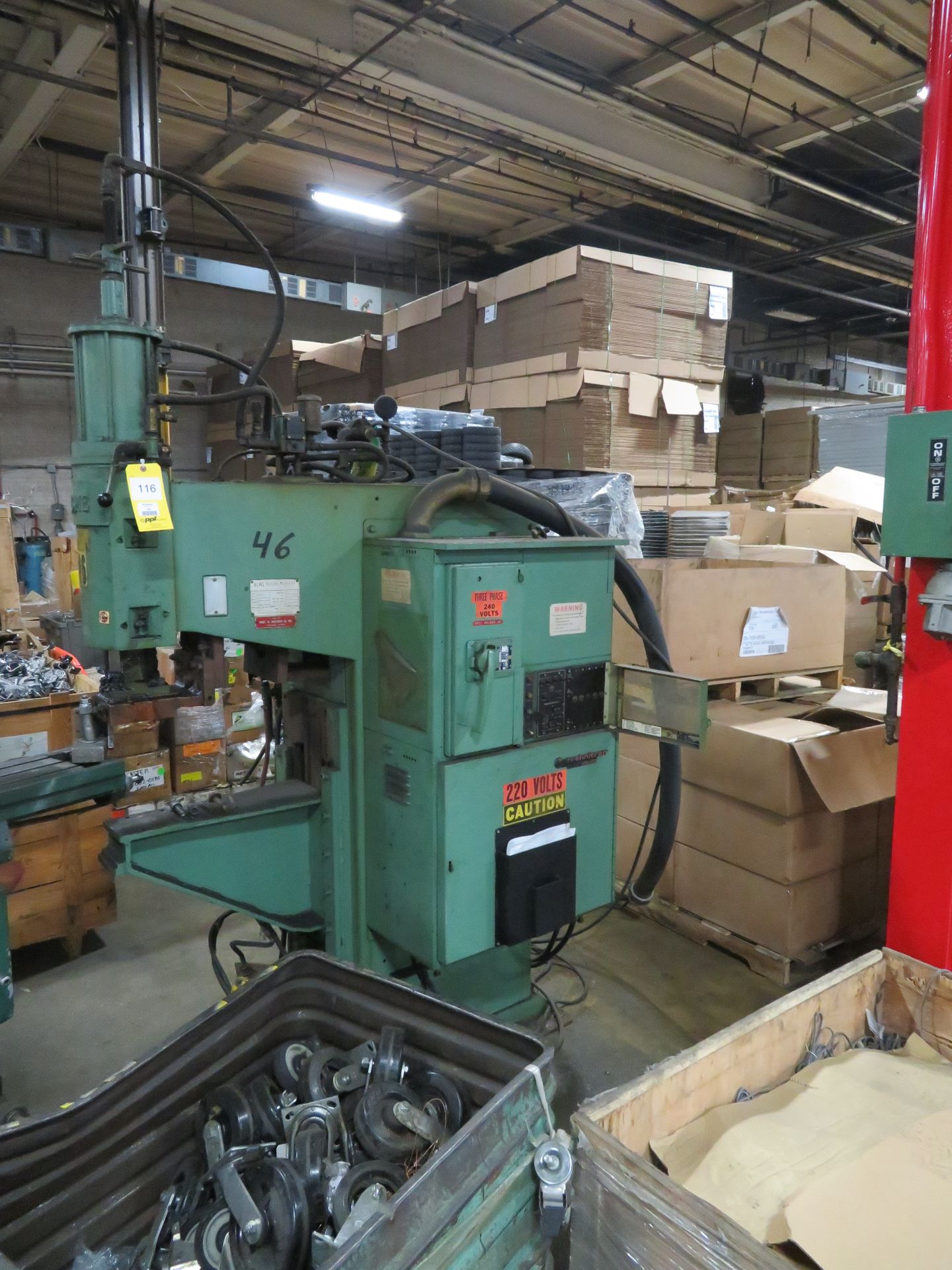 Acme 100 KVA Spot Welder Model DT1P-18-100, S/N 7949, 18 in. Throat, Technitron Timer & Controls (as - Image 2 of 3