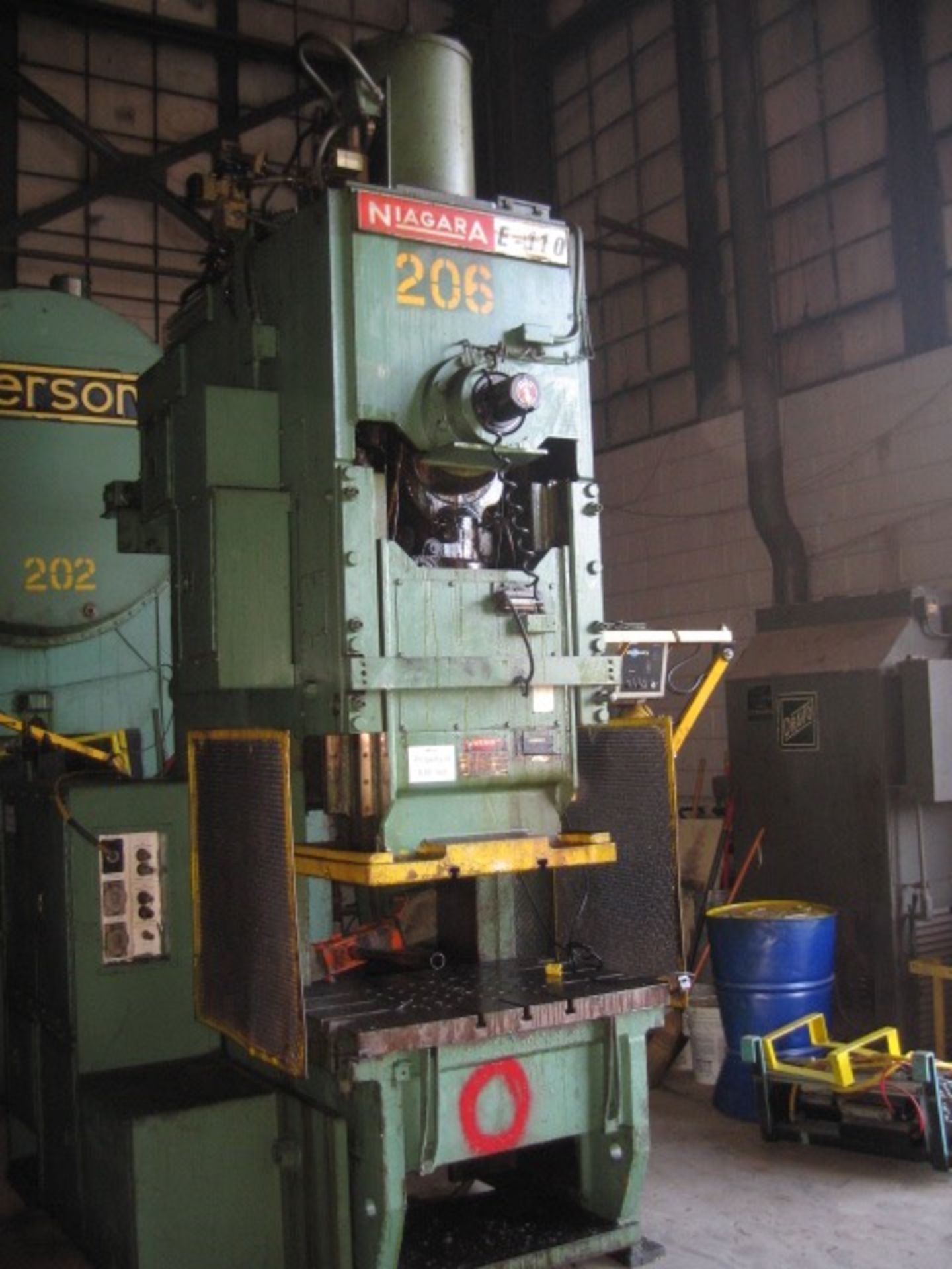 110 Ton Niagara Model E-110 OBI Press, s/n: 46739, 8" Stroke, 21" Shut Height, 5" Adjustment, 42"