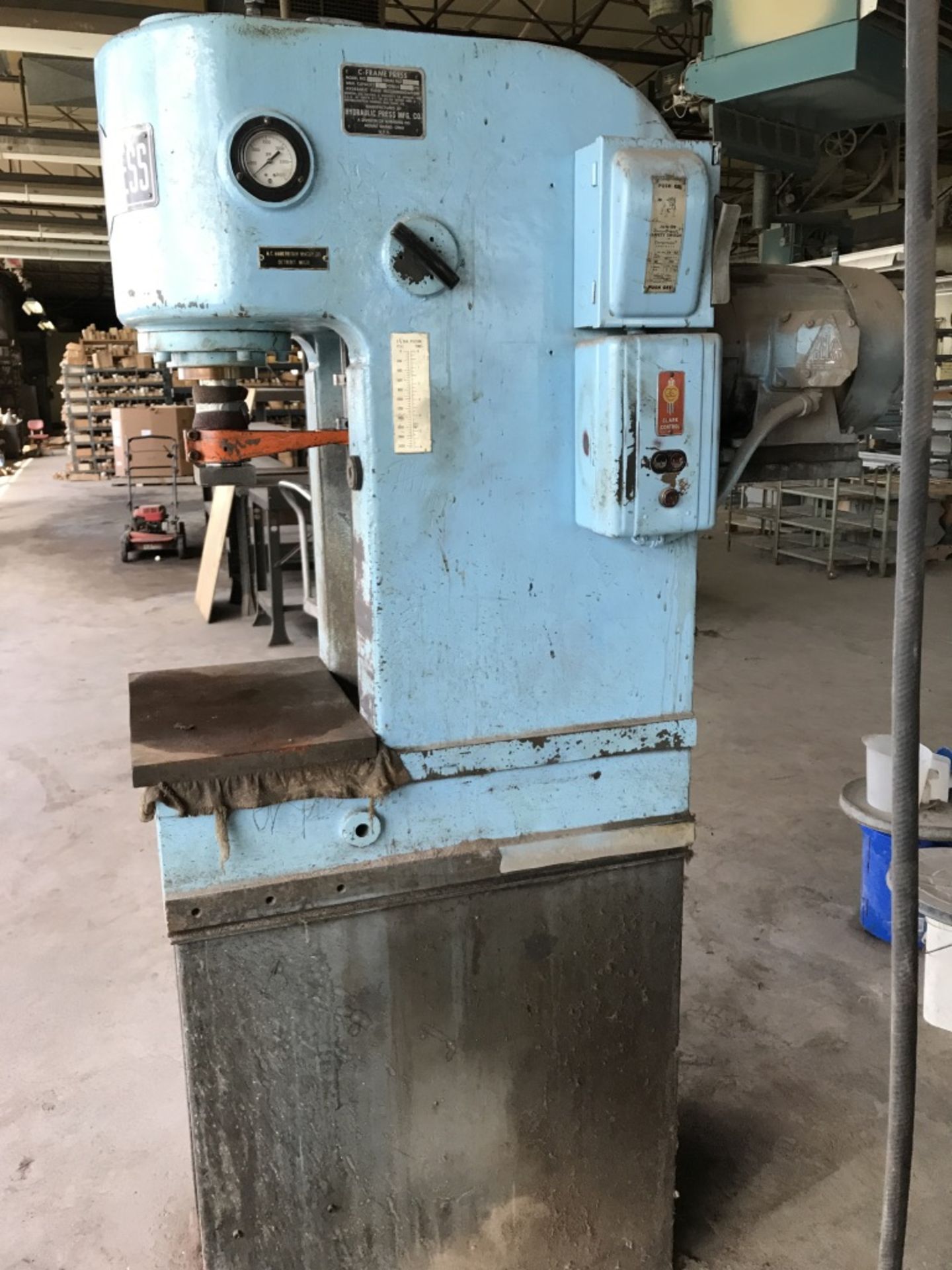 5 Ton HPM C-Frame Hydraulic Press, Model A5AA4M, 12" Estimated Stroke, 15.5" Estimated Daylight, - Image 2 of 4