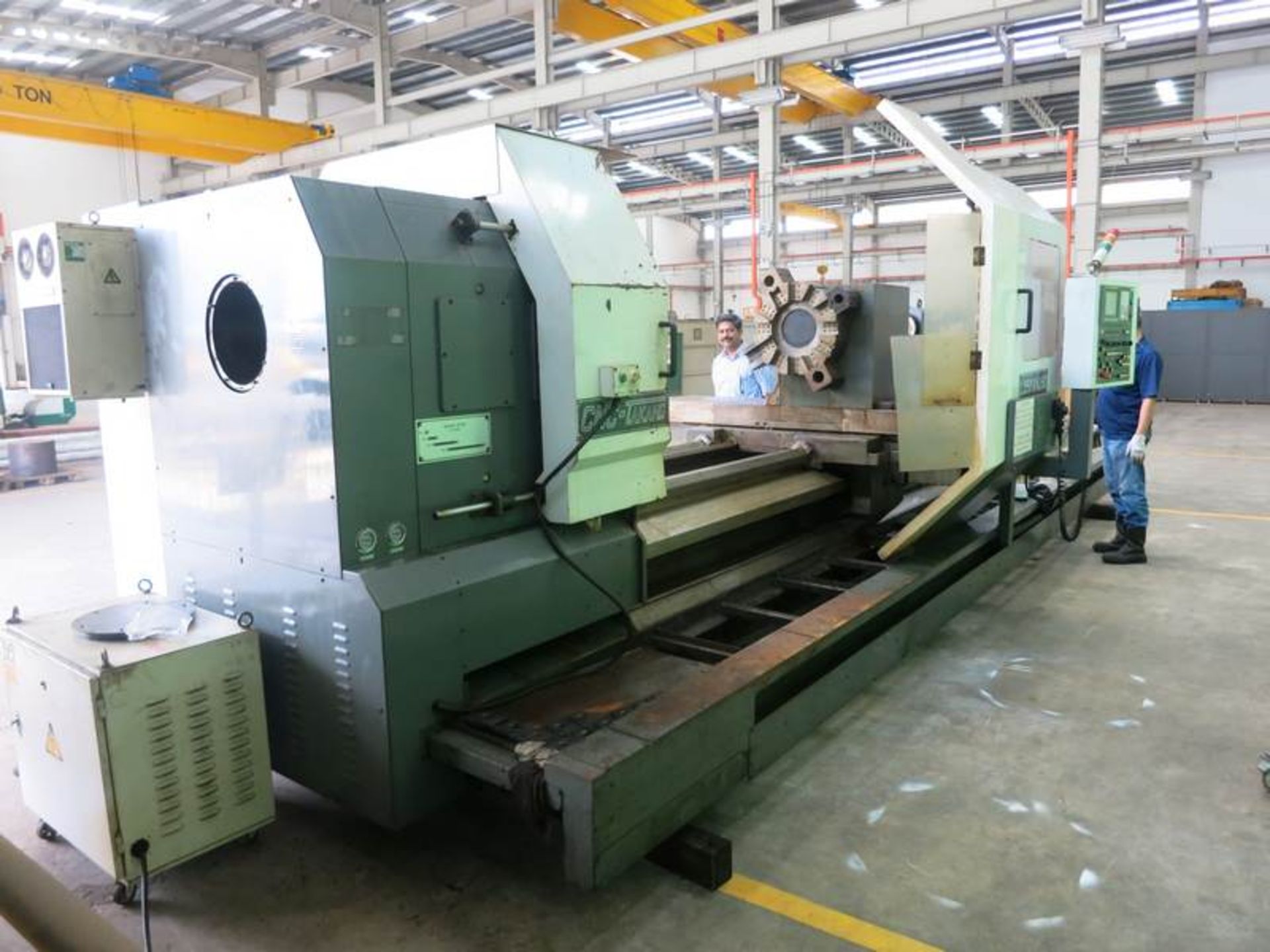 50"x163" CNC Takang LD50X4150 Heavy Duty Oil Field CNC Lathe with 12" Bore, S/N P500710007, New 2007