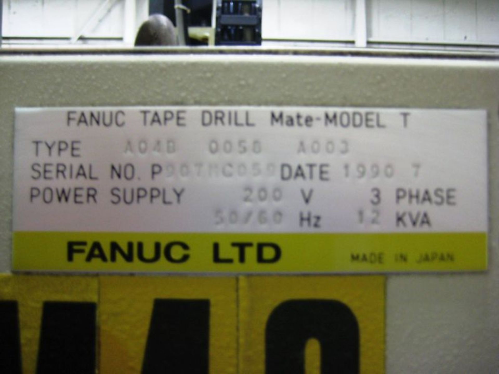 Fanuc Alpha T10A CNC Drill Tap Vertical Machining Center, S/N PQ07MCO59, NEW 1991 General - Image 6 of 8