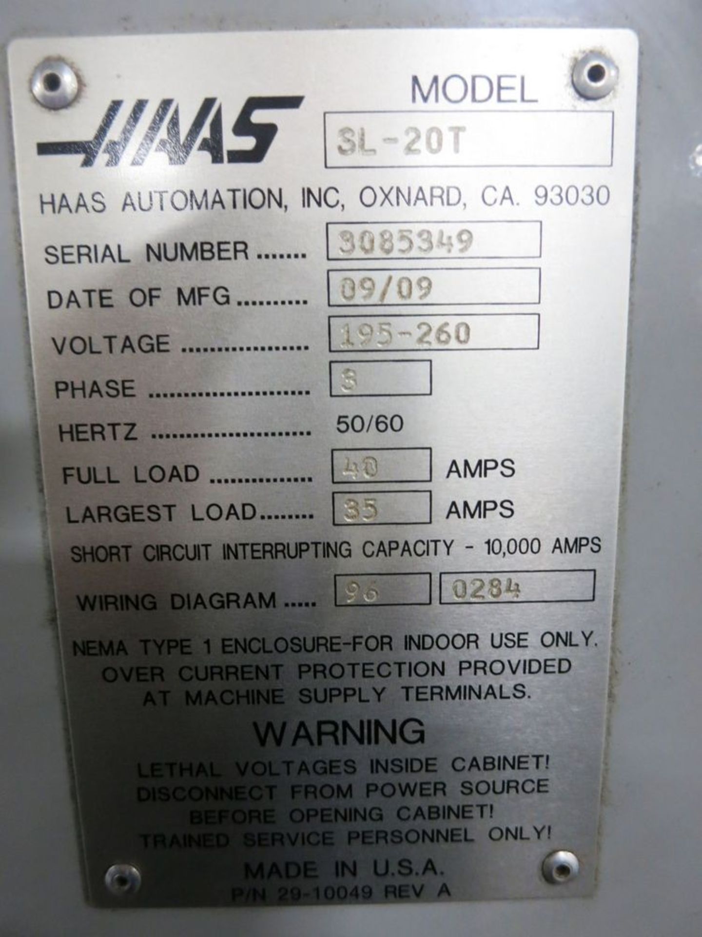 Haas SL-20T CNC 2-Axis Turning Center Lathe w/Epson 6-Axis Material Handling Robot, S/N 3085349, New - Image 5 of 5