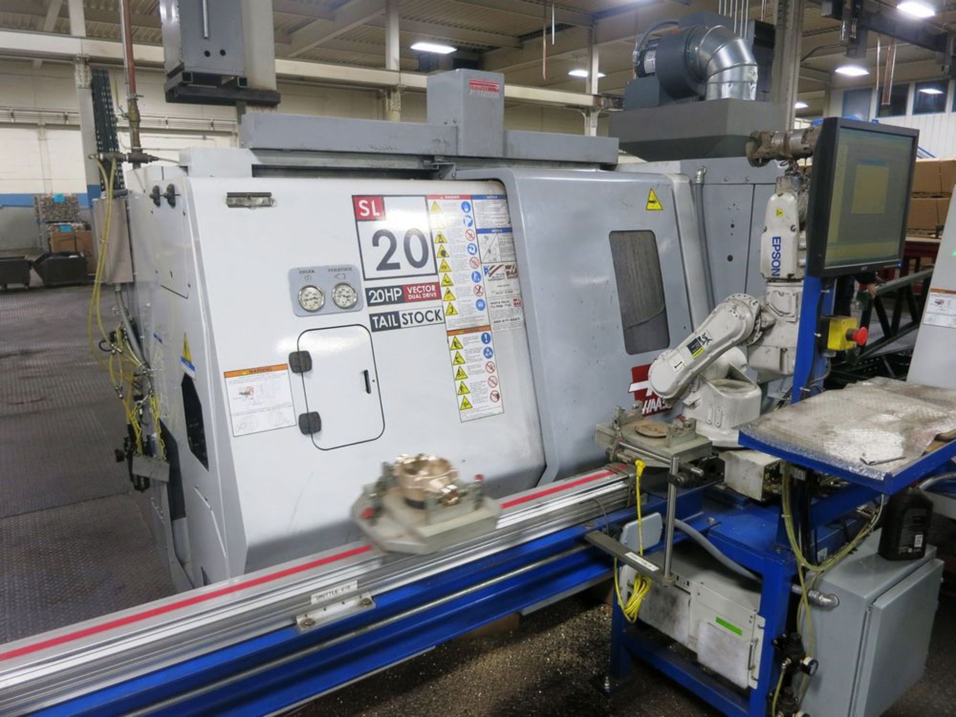 Haas SL-20T CNC 2-Axis Turning Center Lathe w/Epson 6-Axis Material Handling Robot, S/N 3085349, New