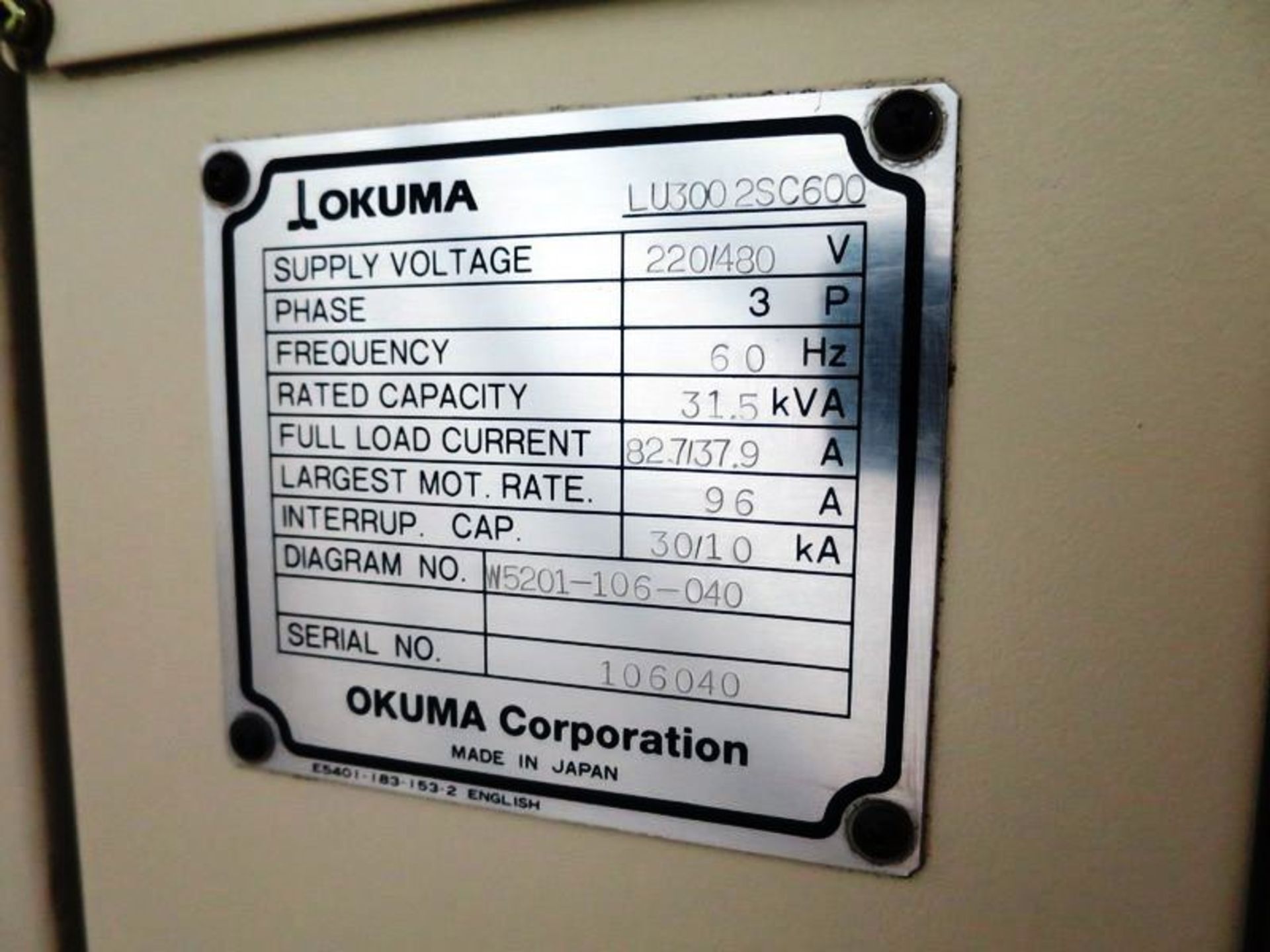 Okuma Simulturn LU-300-2SC-600 4-Axis Twin Turret CNC Turning Center, S/N 106040, New 2003 General - Image 13 of 14