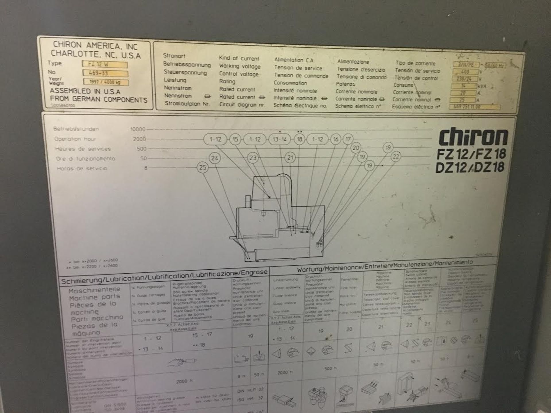 Chiron FZ-12W Magnum CNC Vertical Machining Center, S/N 469-79, New 1998 - Image 6 of 6