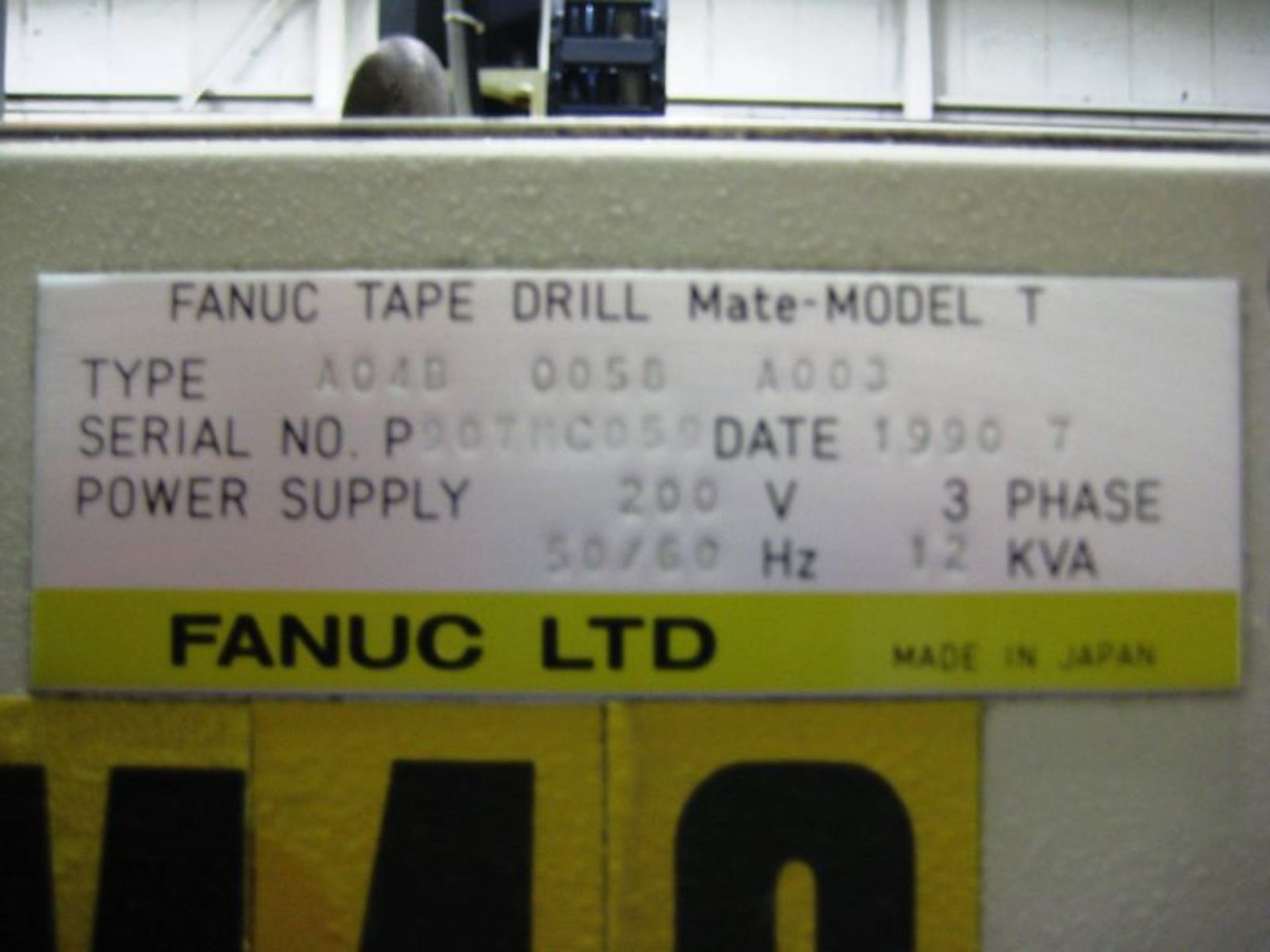 Fanuc Alpha T10A CNC Drill Tap Vertical Machining Center, S/N PQ07MC059, New 1991 General - Image 6 of 8