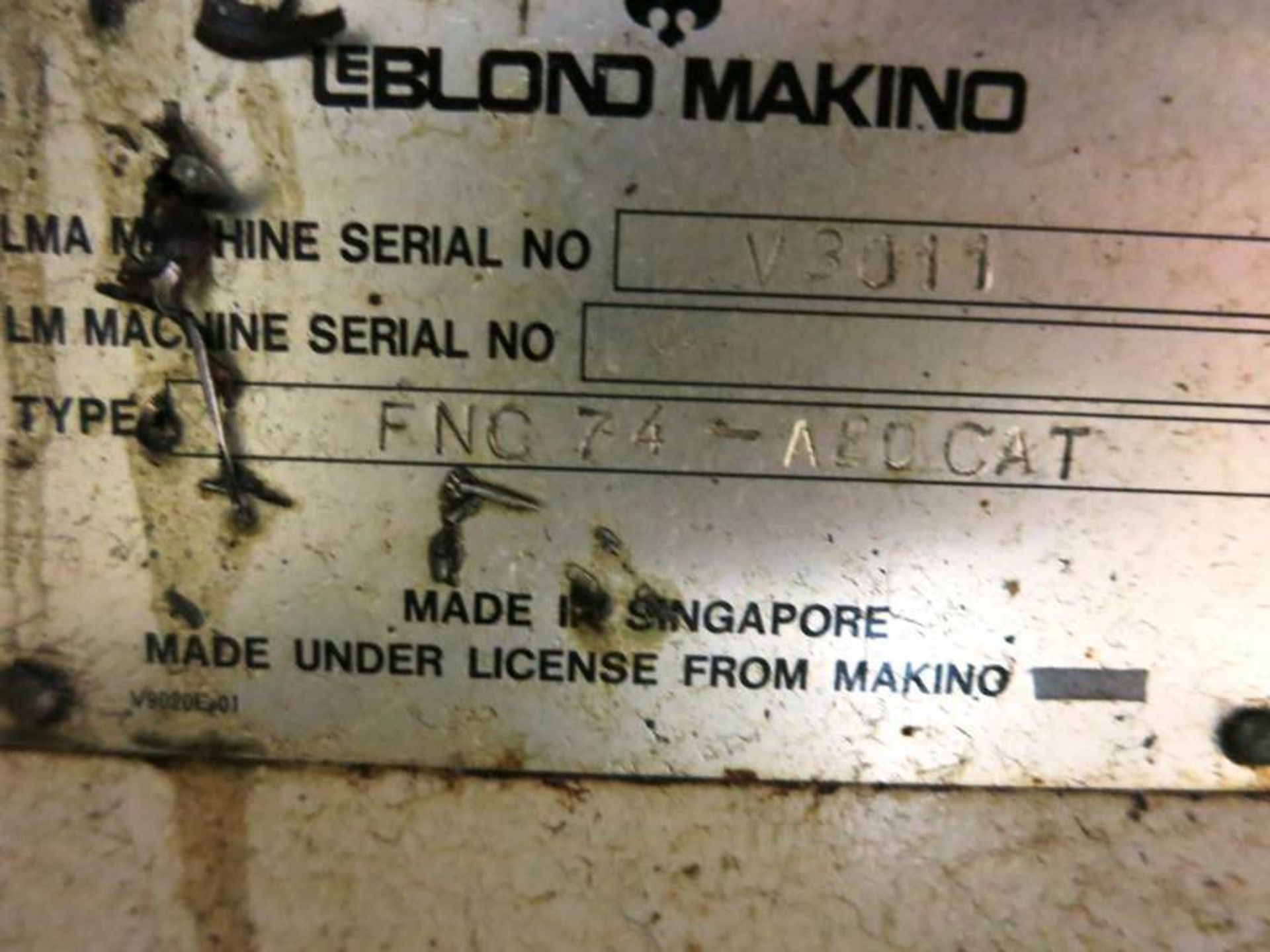 Leblond Makino FNC-74-A20CAT 4-Axis General Specifications, Table size 35.43"x 17.72", Max. Table - Image 6 of 7